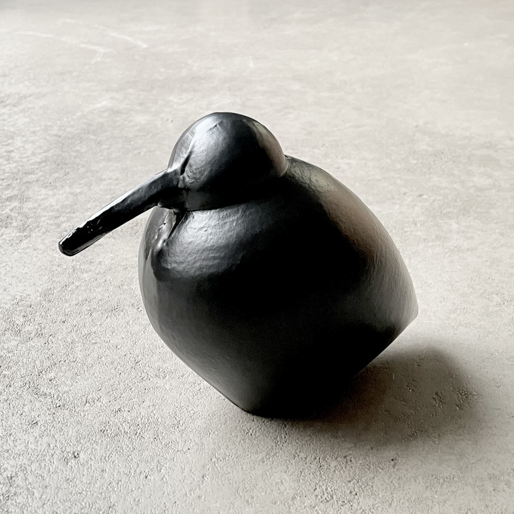 Metall-Vogel "Mino" bauchig H17cm, schwarz