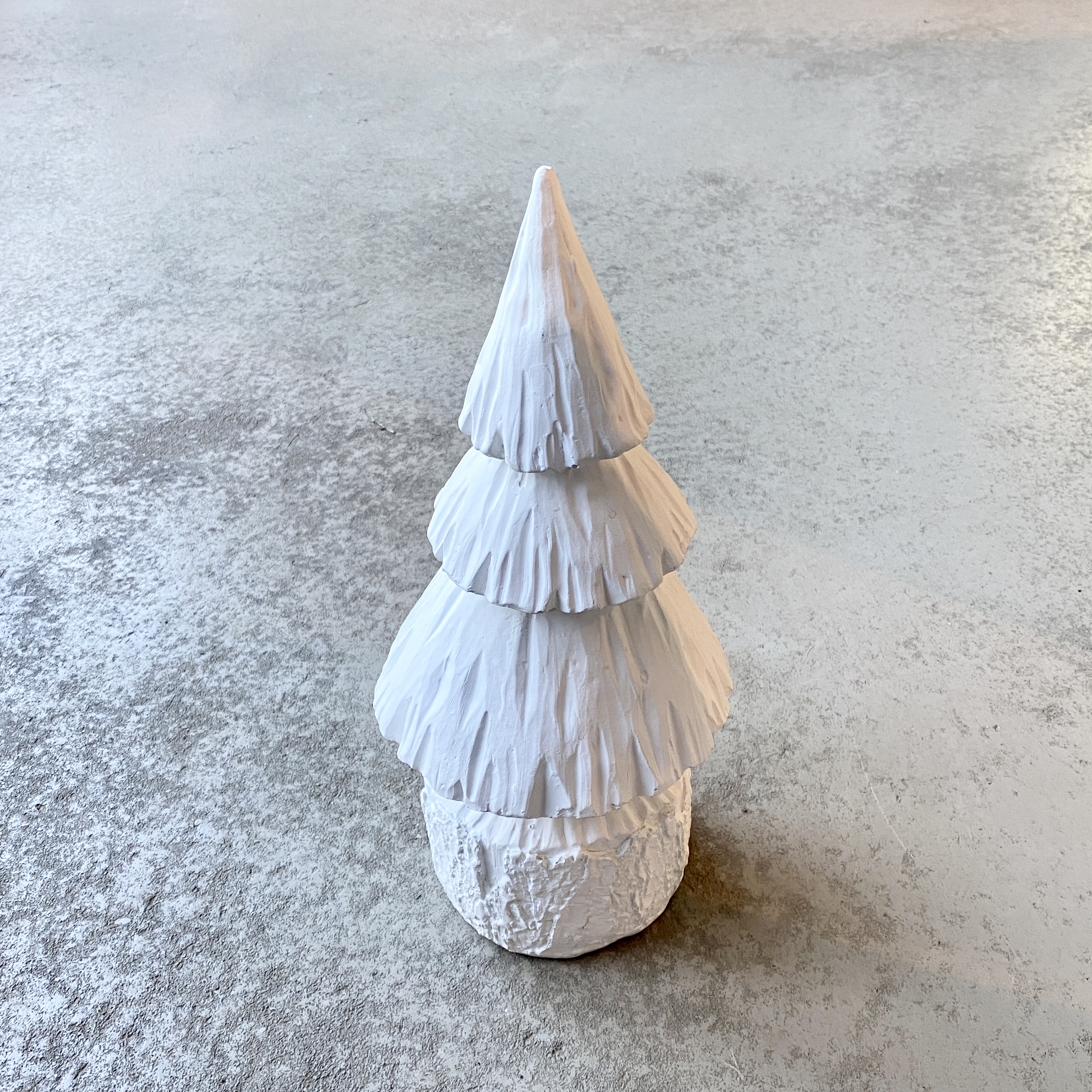 Tanne in Holzoptik H36cm, weiß