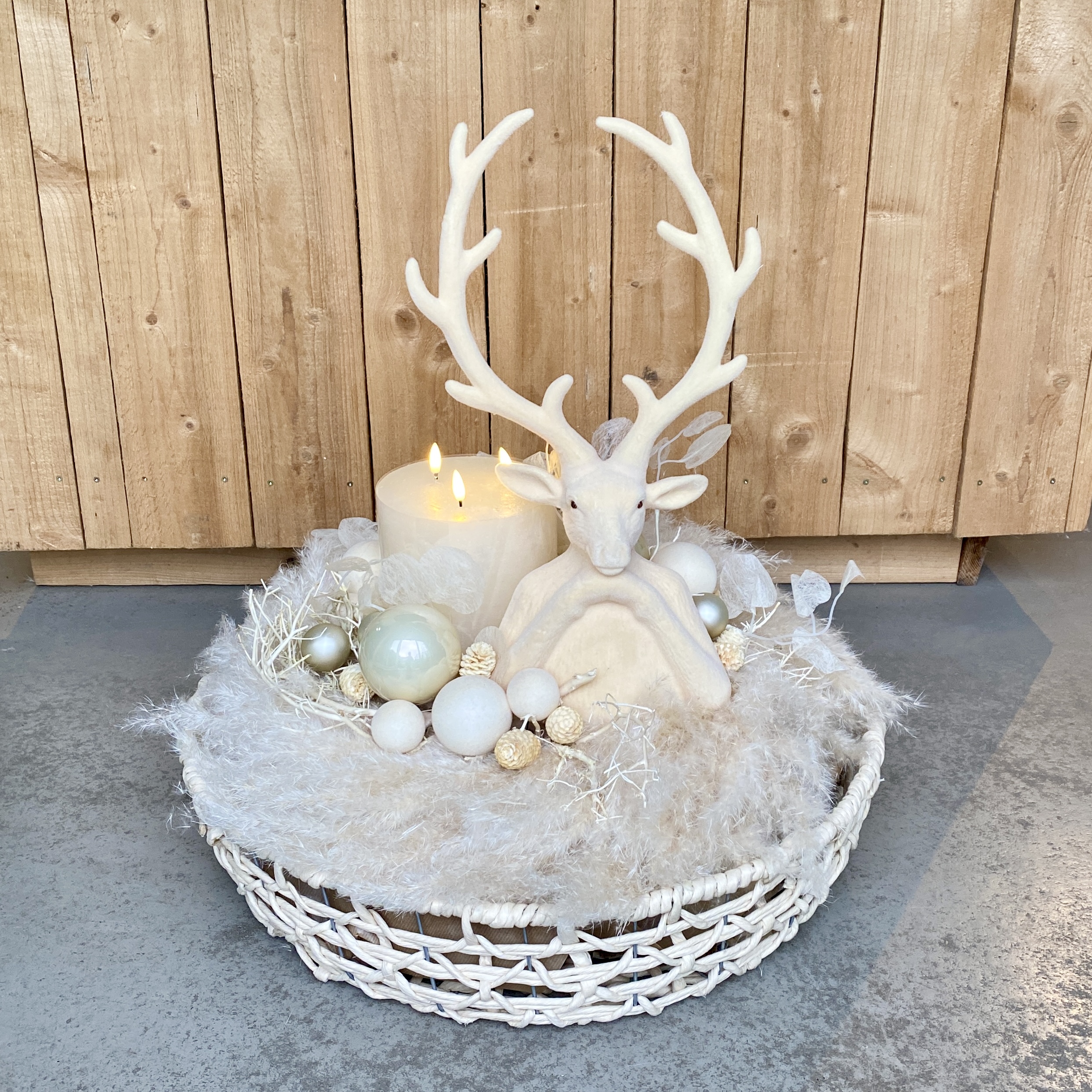 Pampasgras Kranz "Hirsch" 60cm, sand