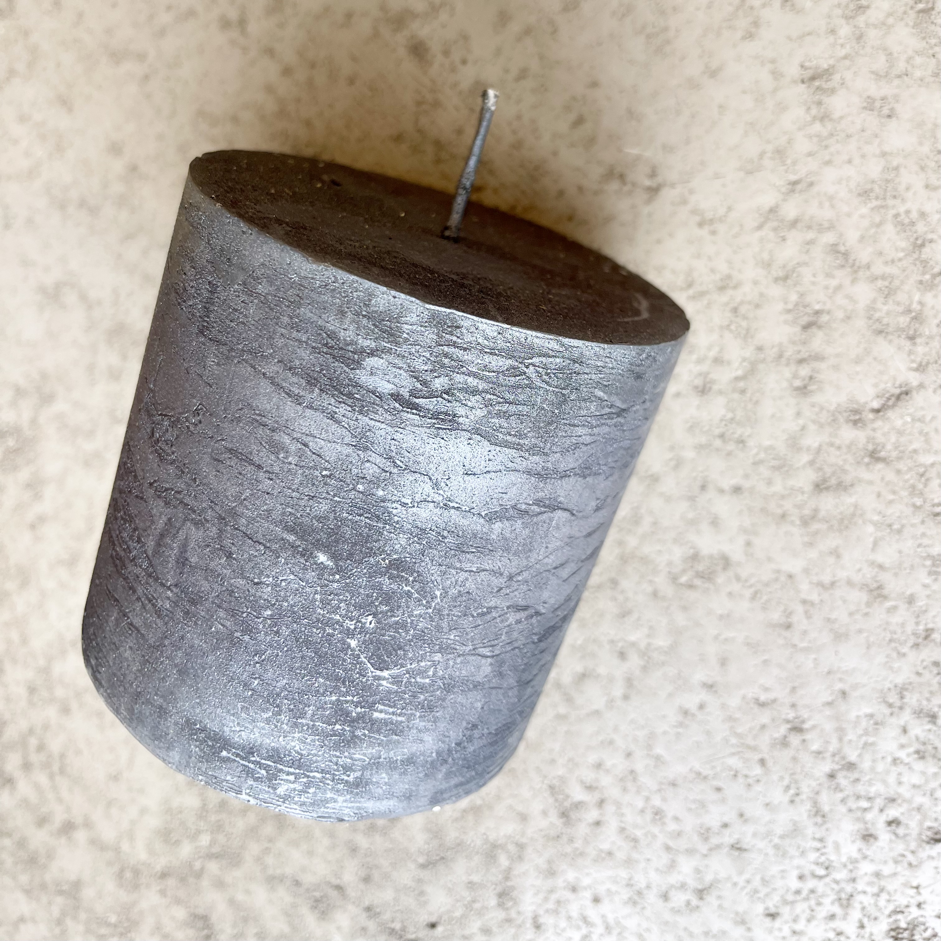 Parafin Kerze dark grey, 10x10cm