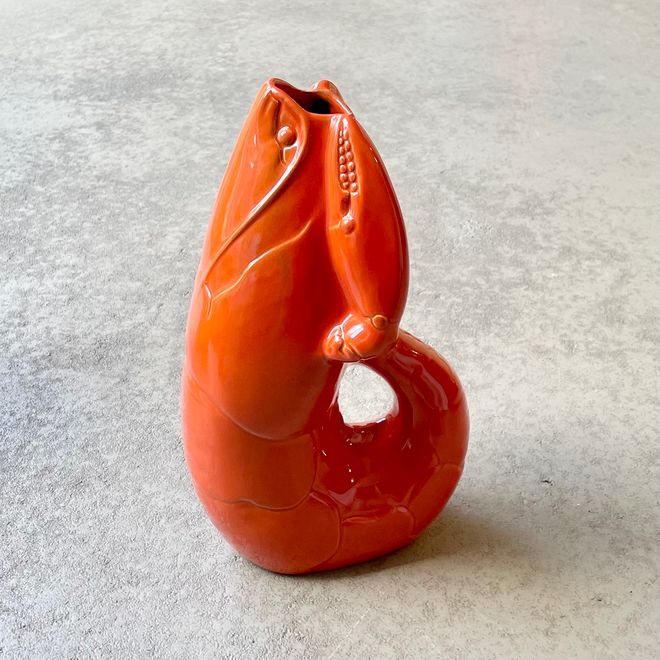 Vase-Madame Crevette "Hummer" H27cm, orangerot