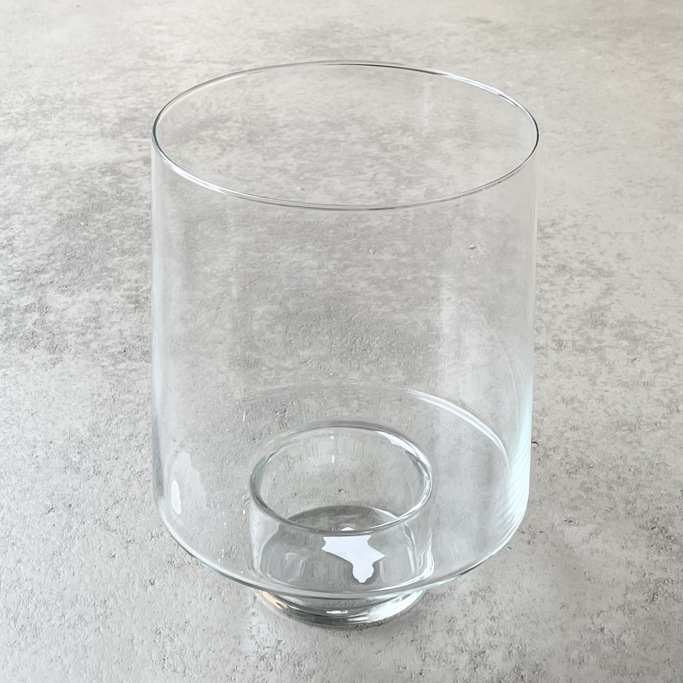 Windlichtglas/Vase " mit Sockel, D24cm, klar