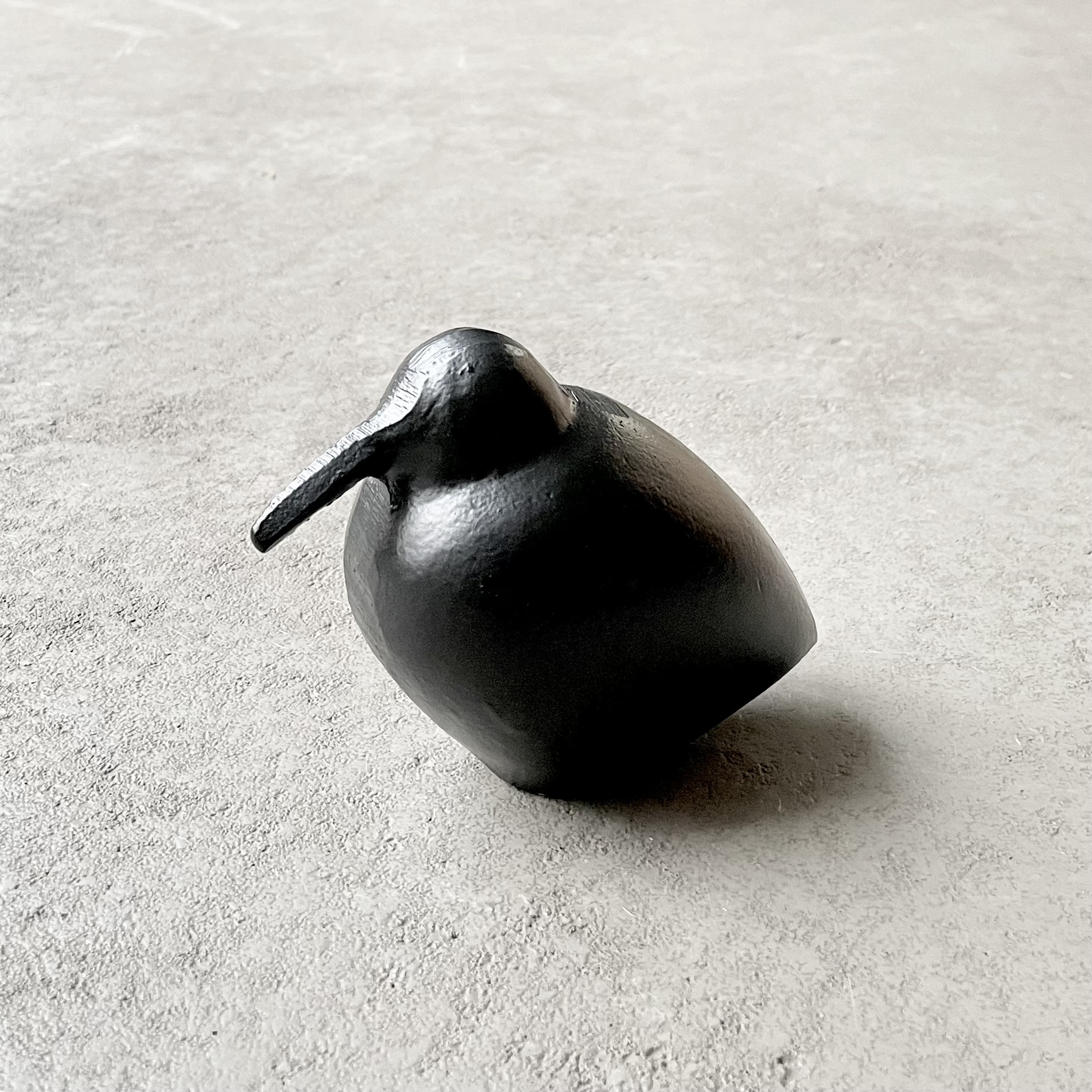 Metall-Vogel "Mino" bauchig H10cm, schwarz