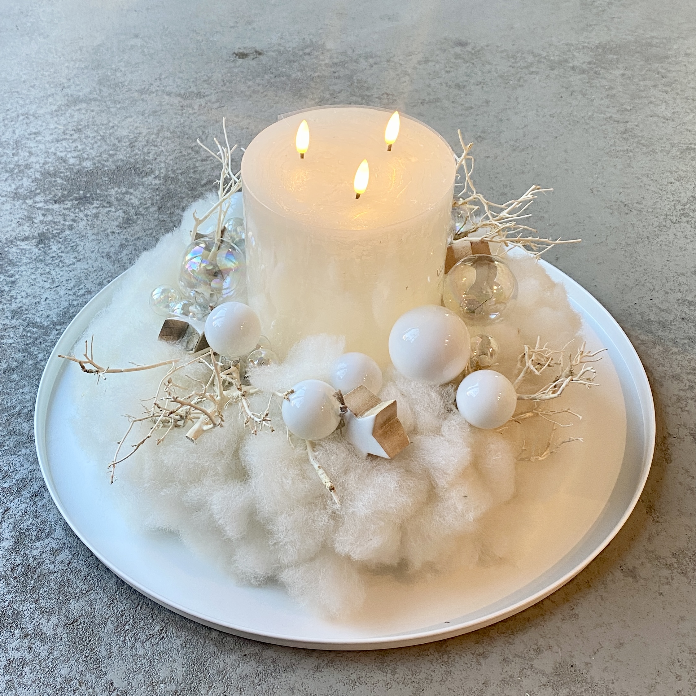 Große Winterwolke D50cm, weiß