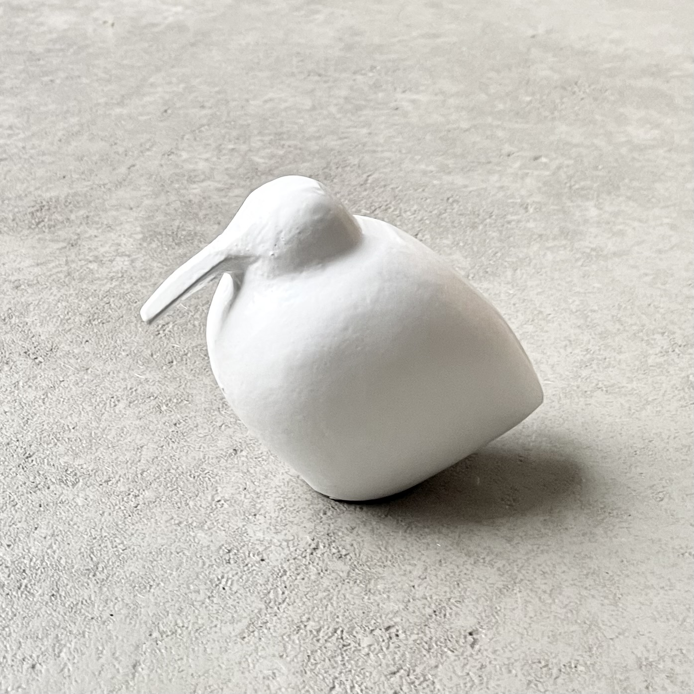 Metall-Vogel "Mino" bauchig H10cm, weiß