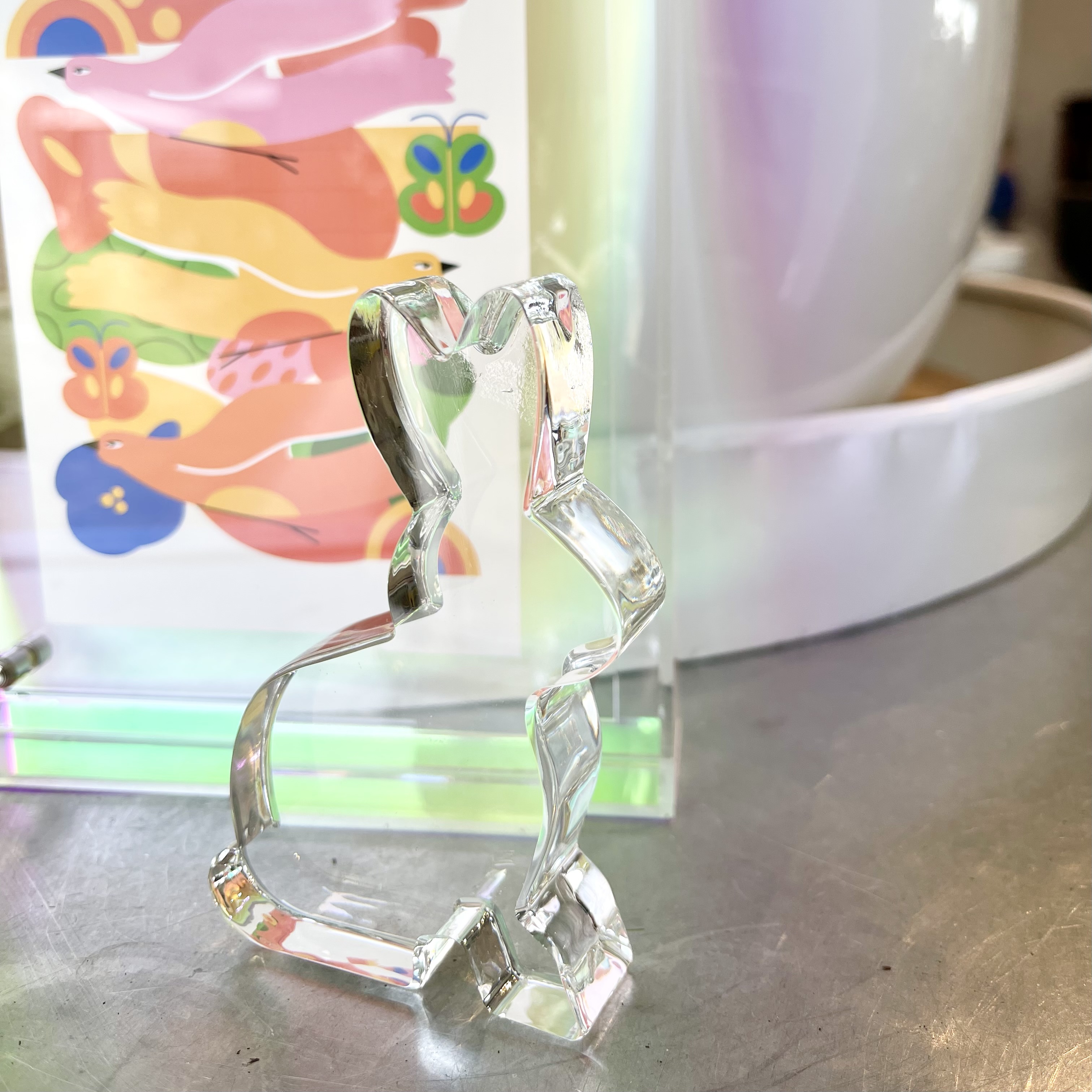 Glas Hase "Meina" H10cm, transparent