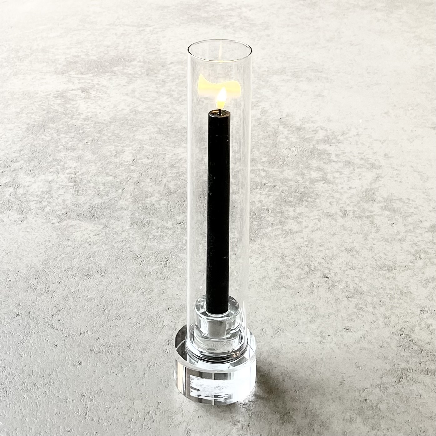 Glas-Kerzenhalter "Kaira" mit Windschutz H34cm, klar