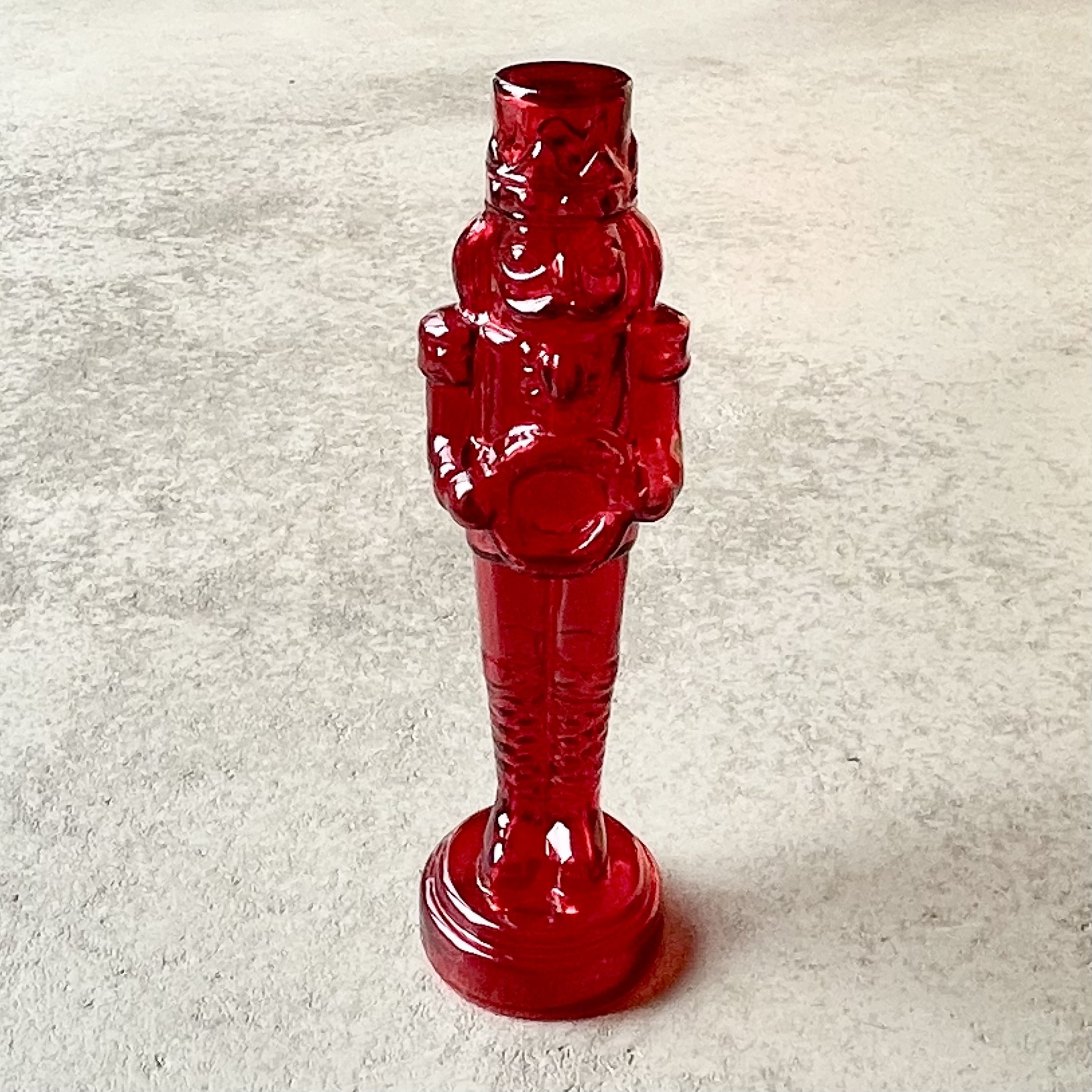Glas-Nussknacker "Chubby" H33cm, rot