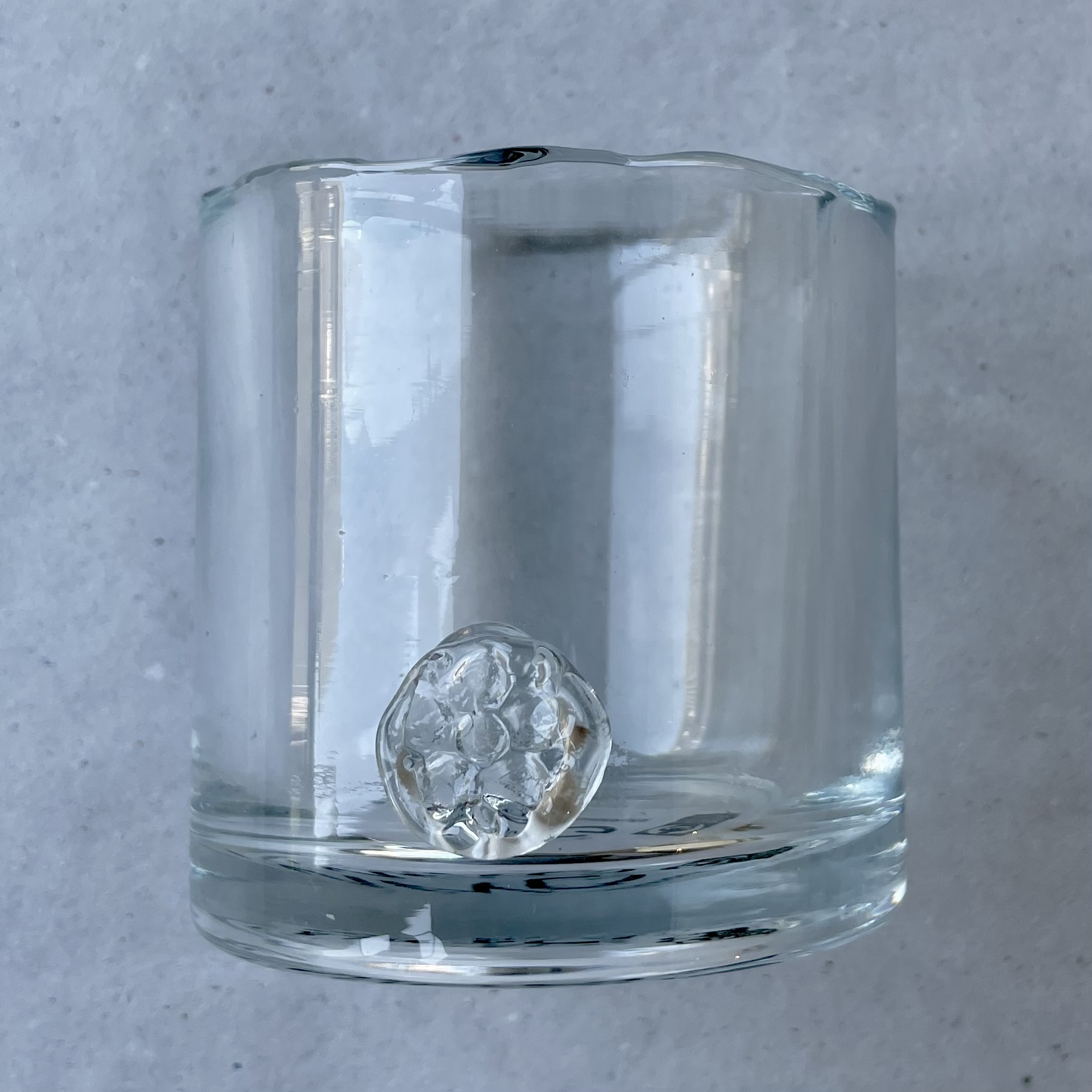 Glas Zylinder mit Boden H7cm, klar-organic