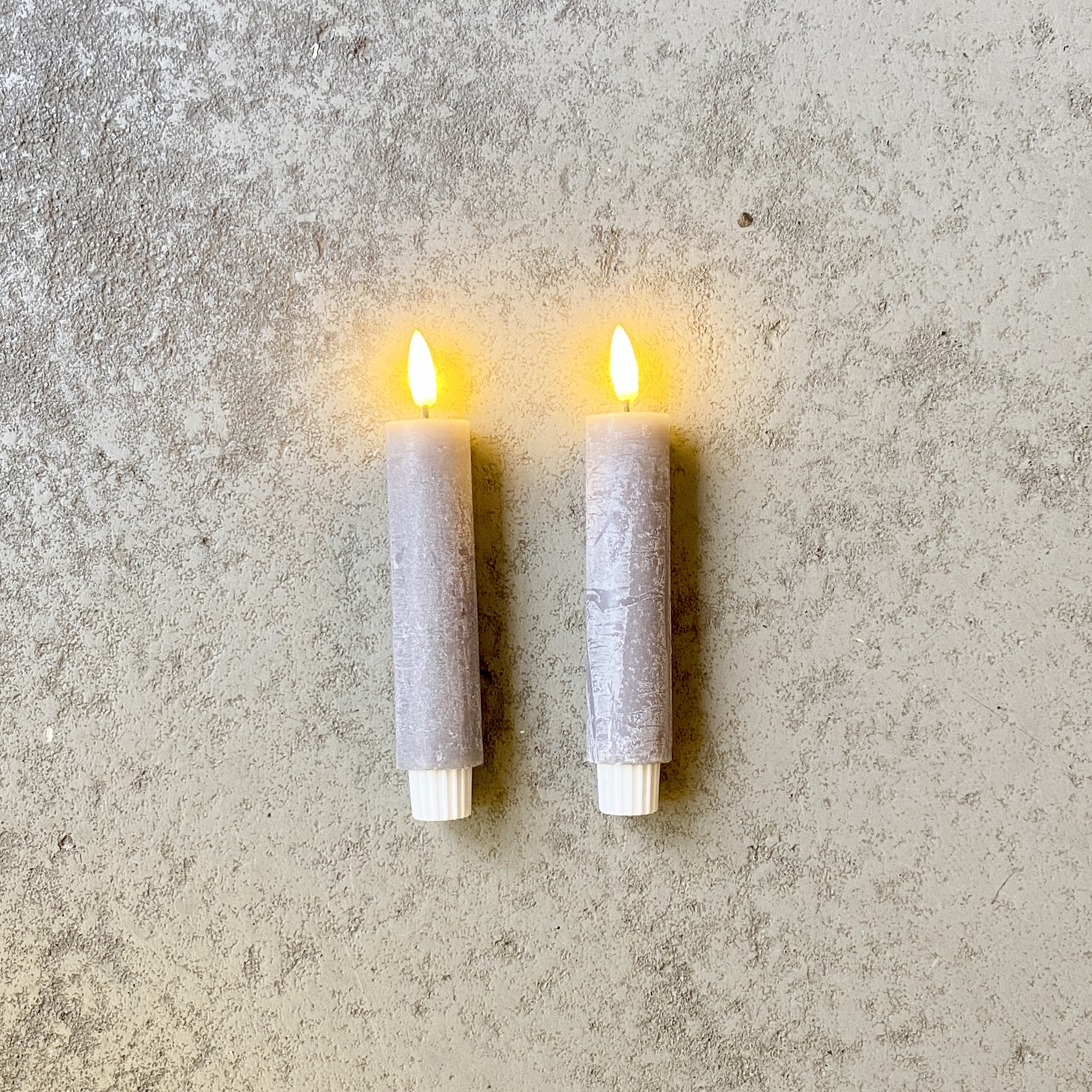 LED-Stabkerze 2er-Set, H16.5cm, dunkelgrau