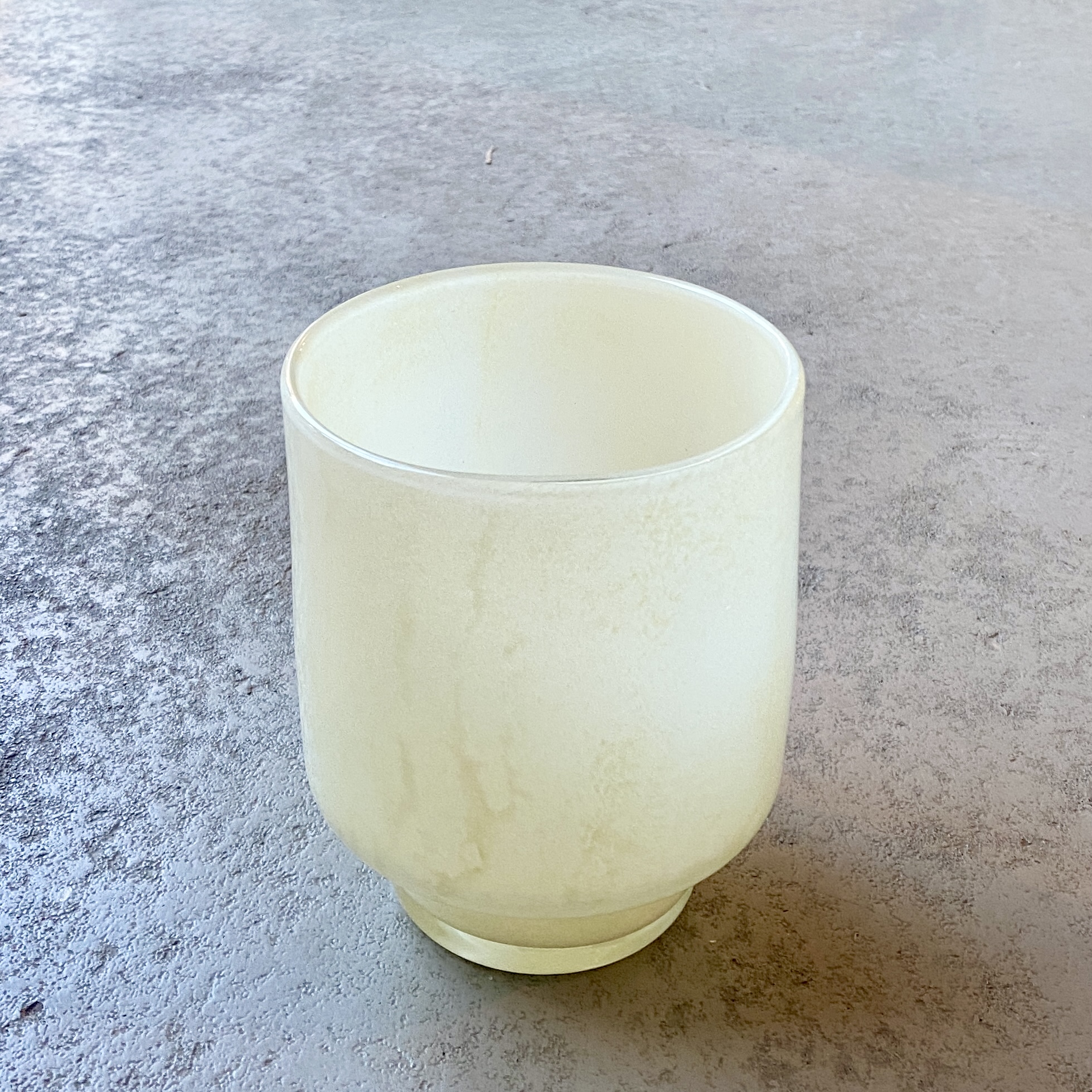 Glas Windlicht/ Vase "Midas" H15cm, creme