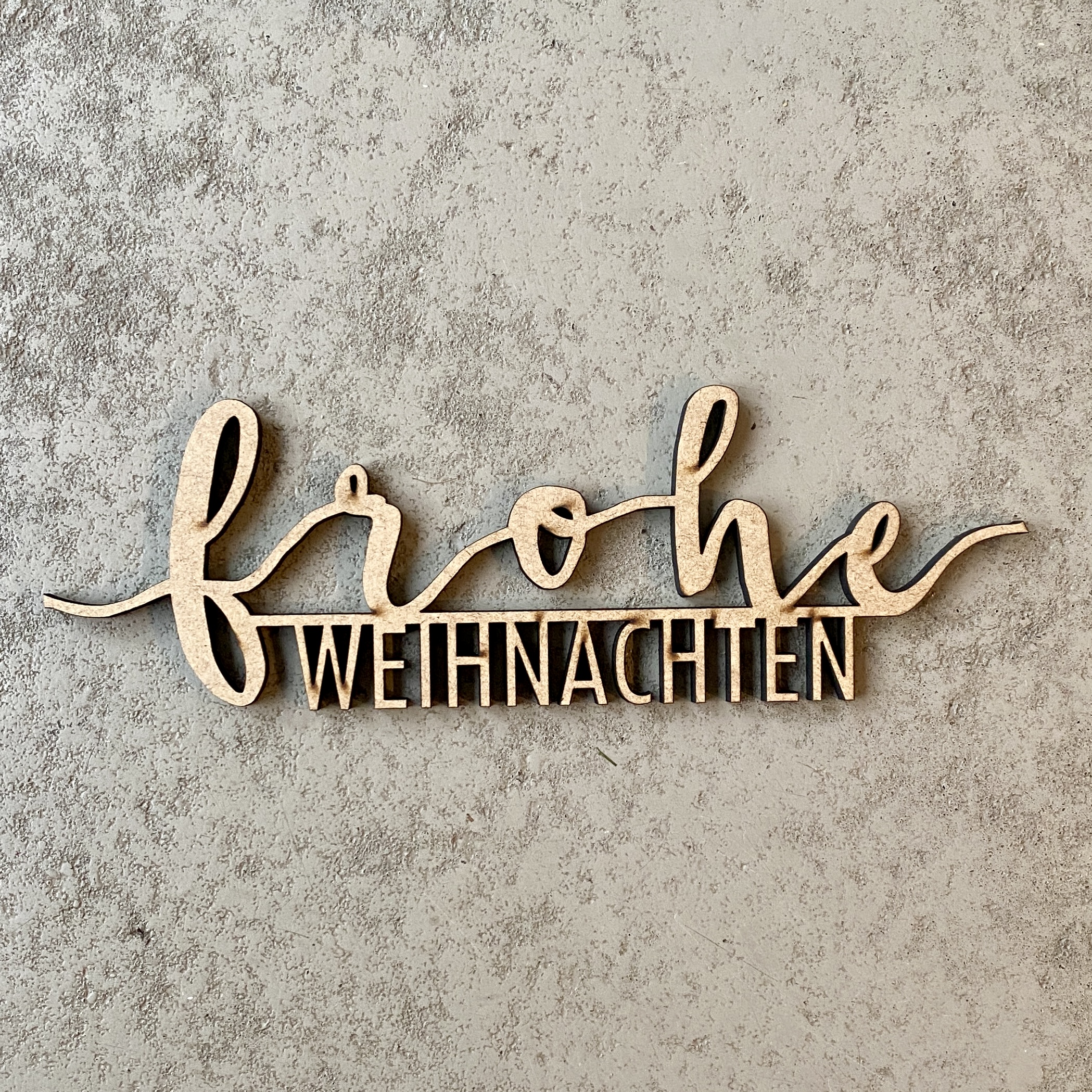 Schriftzug "frohe Weihnachten" L30cm, natur