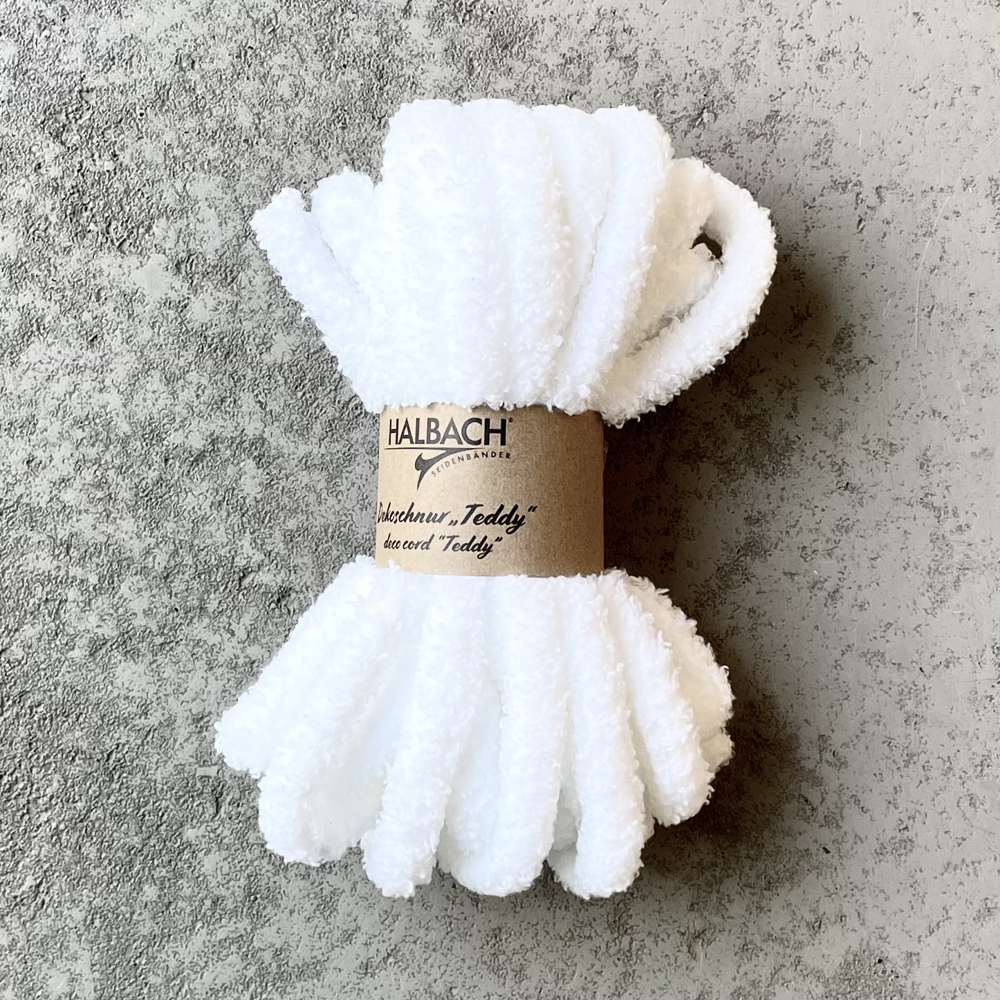 Deko-Schlauch "Teddy" D1,5cm, L8m, weiß