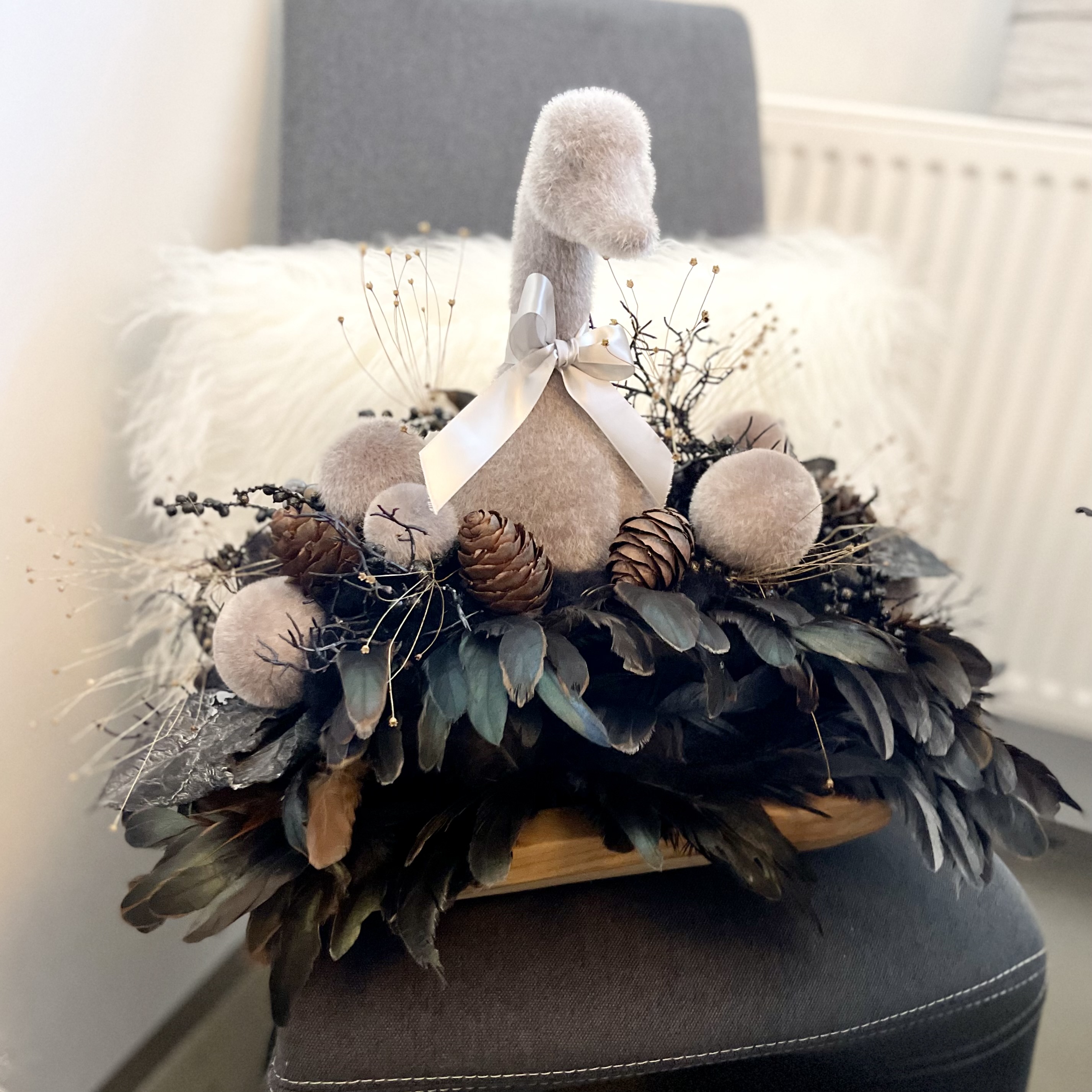 Federpuff mit Gans