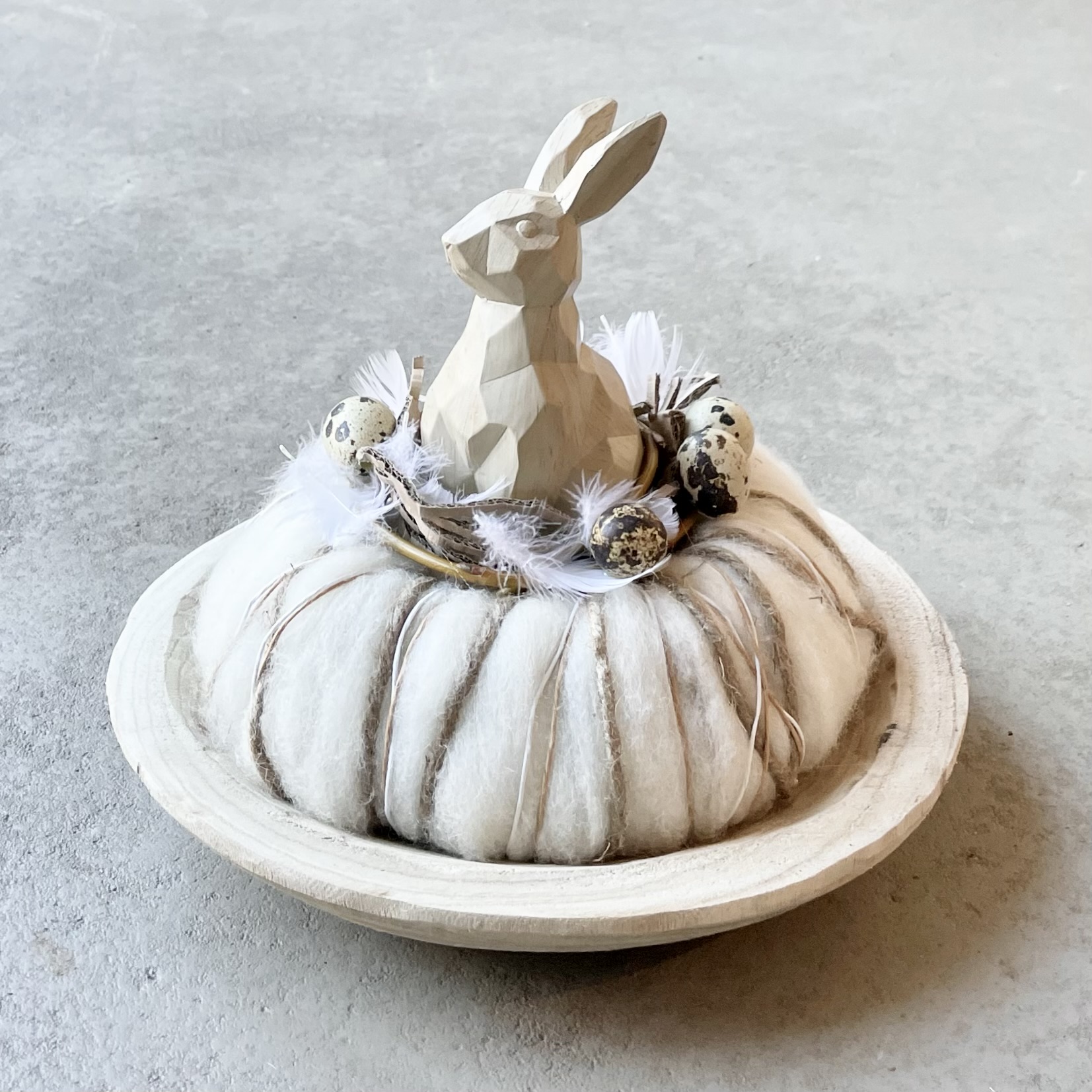 Kleiner Osterkranz "Hase" D29cm, natur/beige/creme