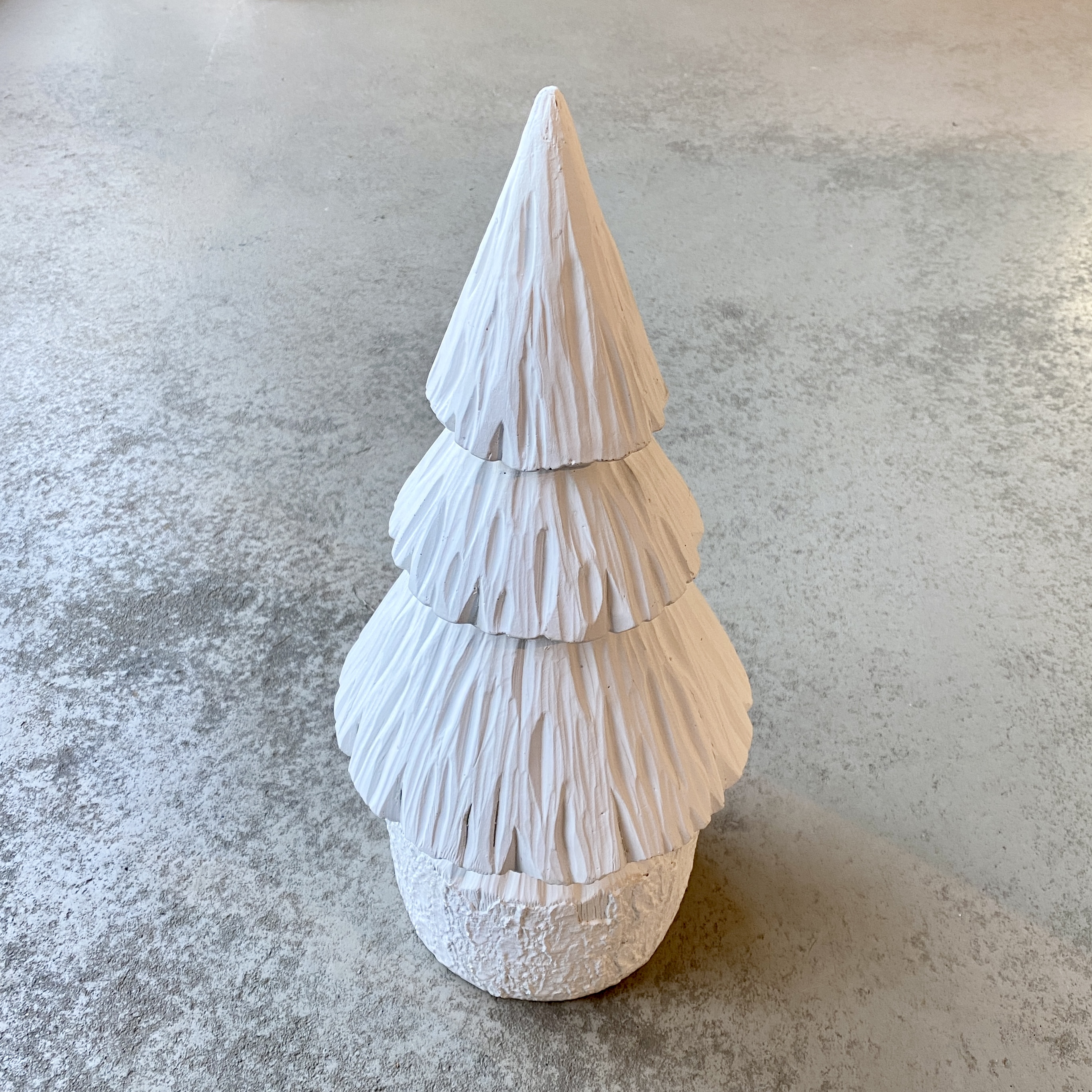 Tanne in Holzoptik H47cm, weiß