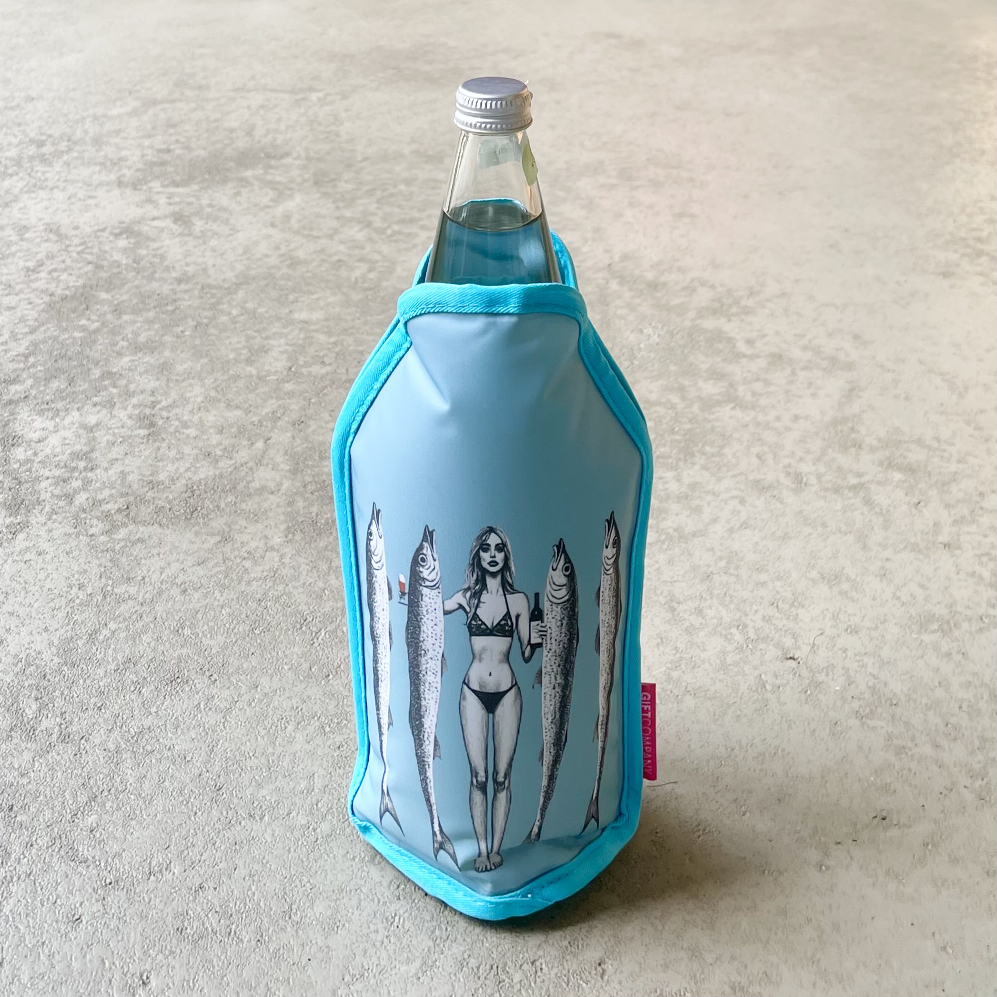 Froid - Kühlmanschette "Frau mit Fischen" H23cm türkis