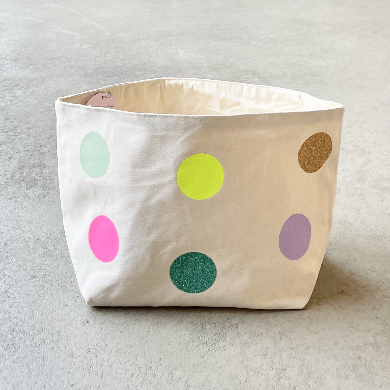 Utensilo "Punkte" L38cm, natur/bunt