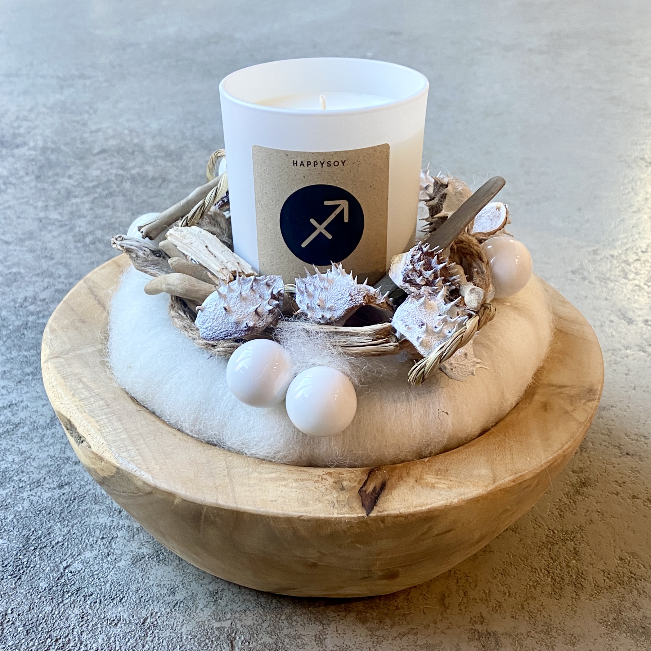 Sternzeichen-Kranz "Schütze" D23cm, weiß natur