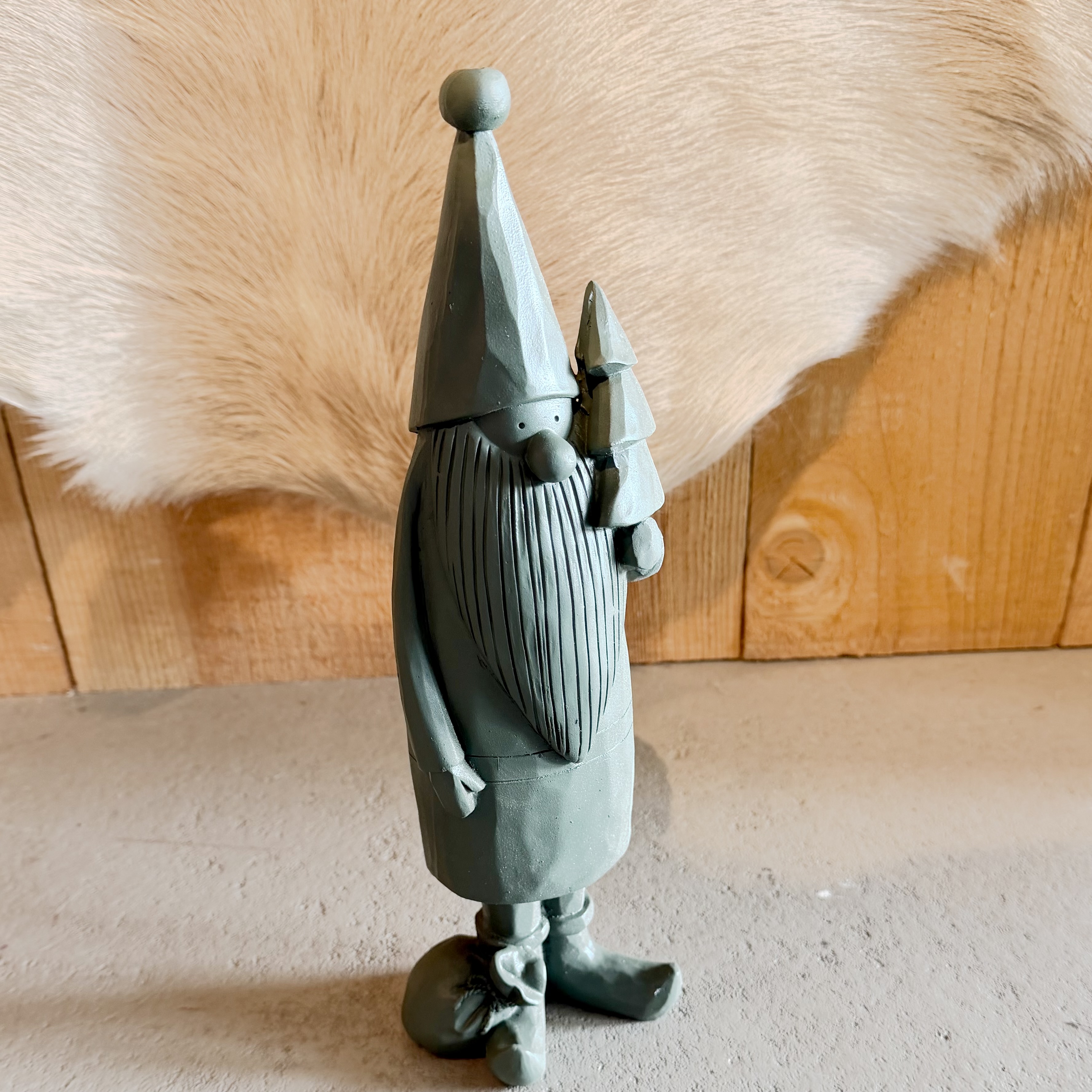 Poly Santa "Gino" Tanne, H32cm, dk.grün