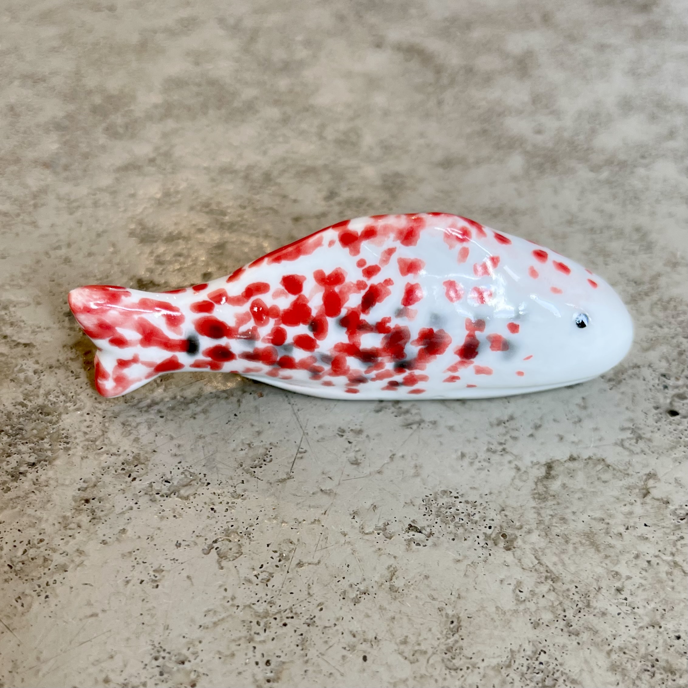 Schwimmfisch 7,5/2/2,5cm  rot/weiß 2