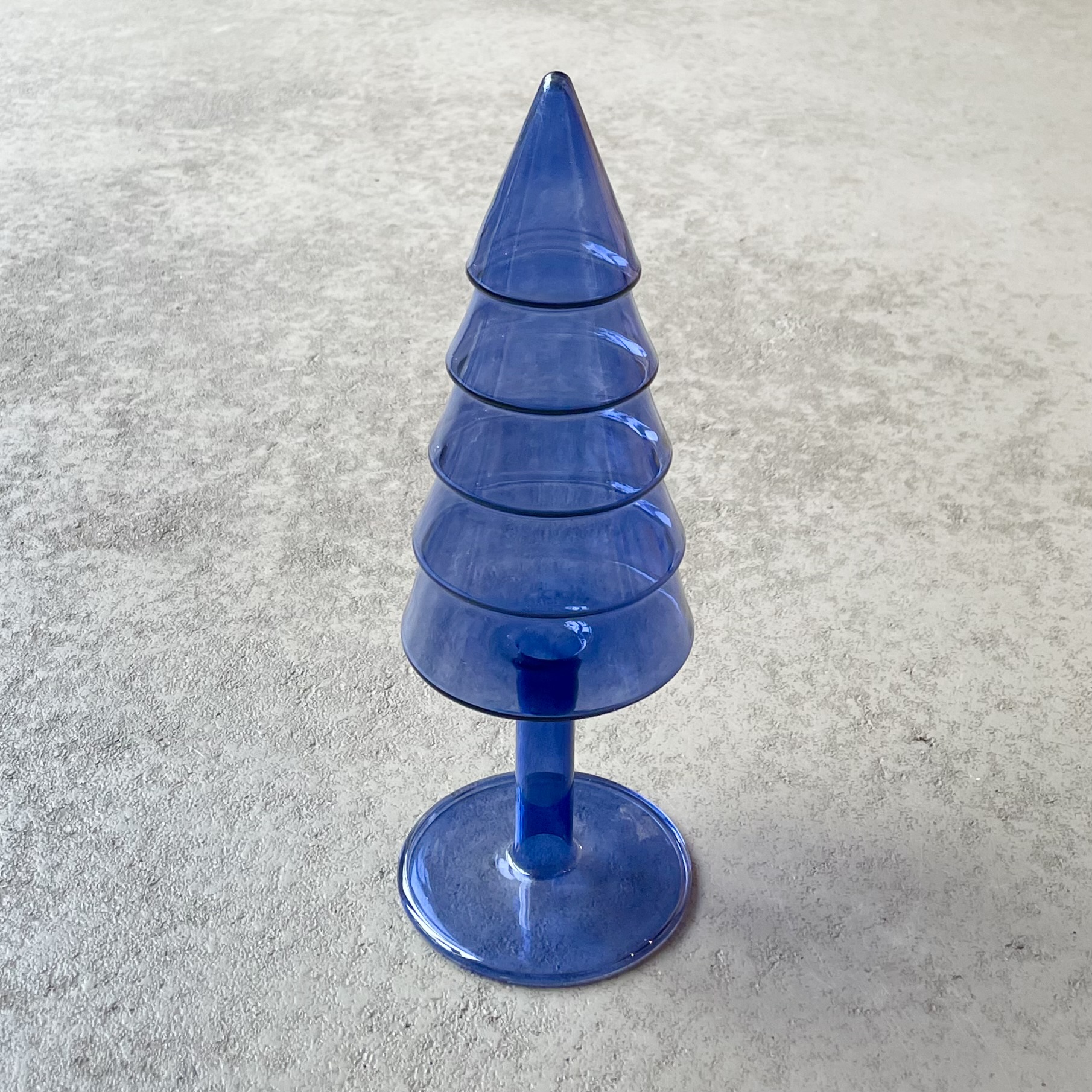 Glas-Tanne "Arian" D9cm, H26cm, blau-klar