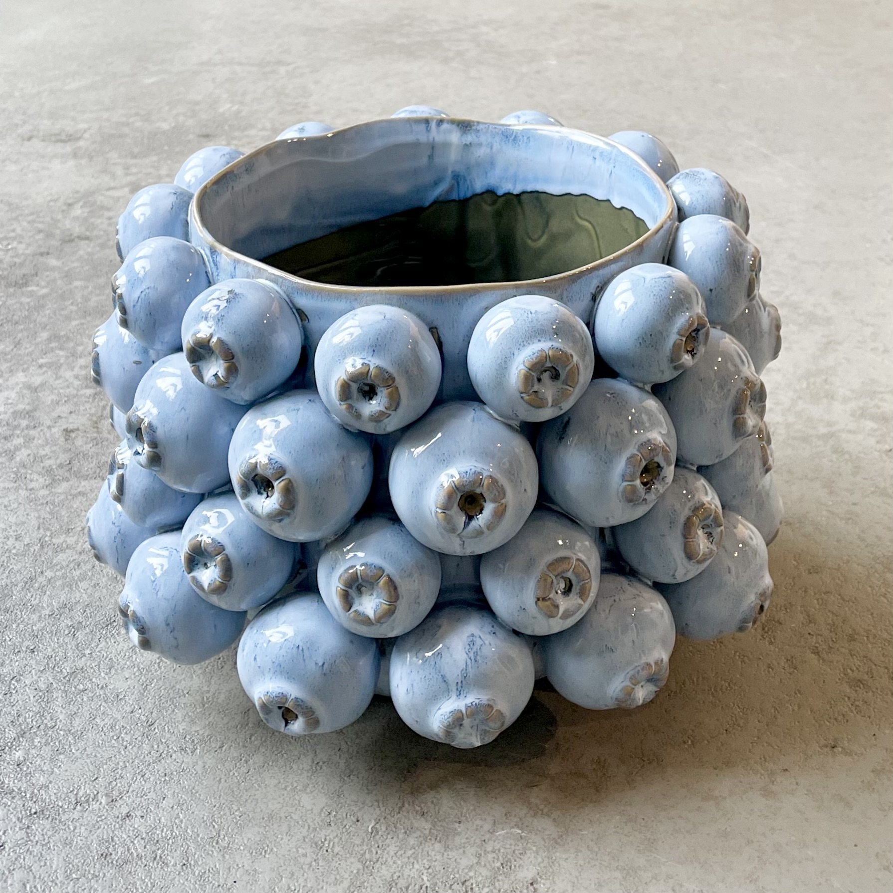 Keramik-Kübel ''Mohna'' D28cm, H19cm, blau