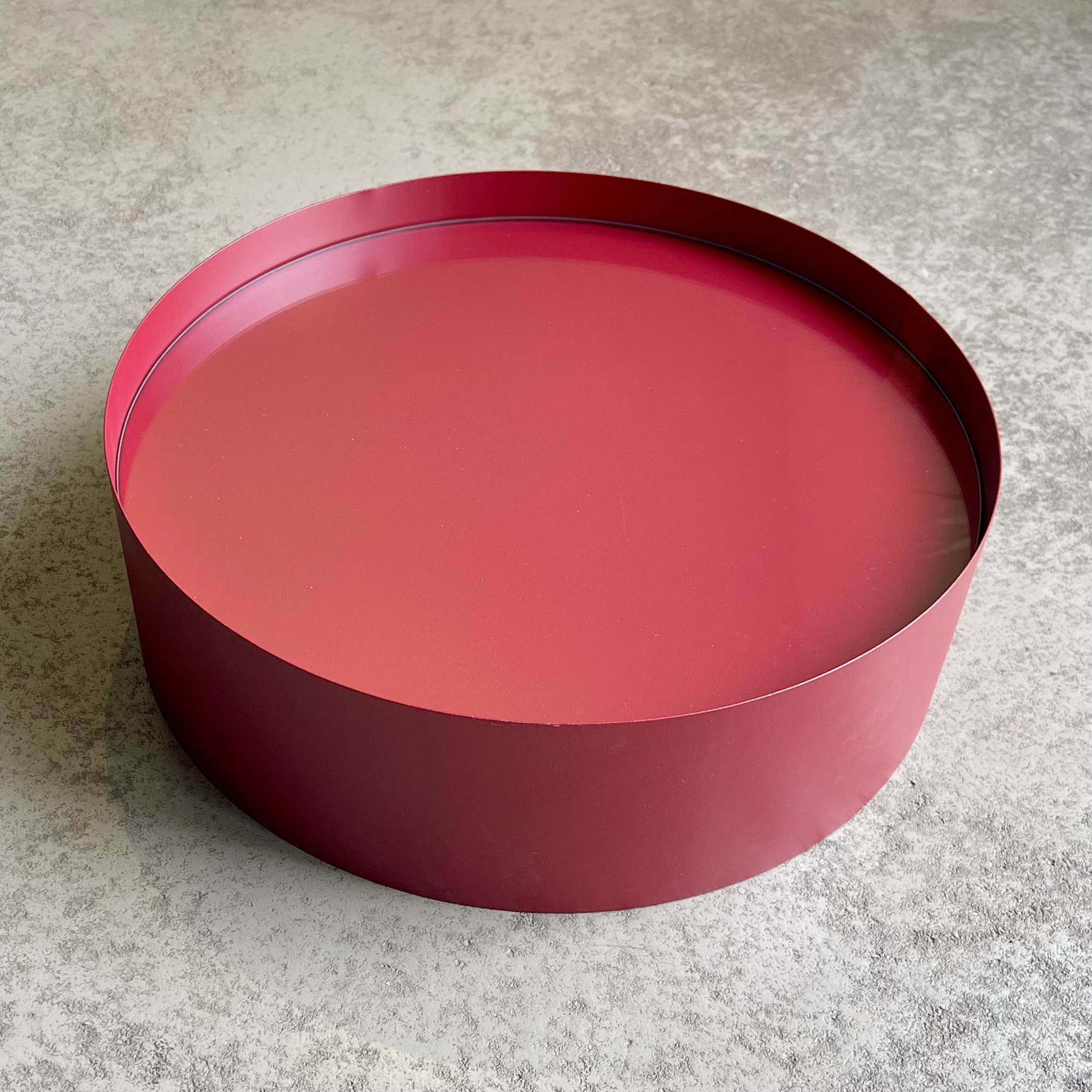 Metall-Podest "Erik" m. Glasboden, D40H12cm, rot