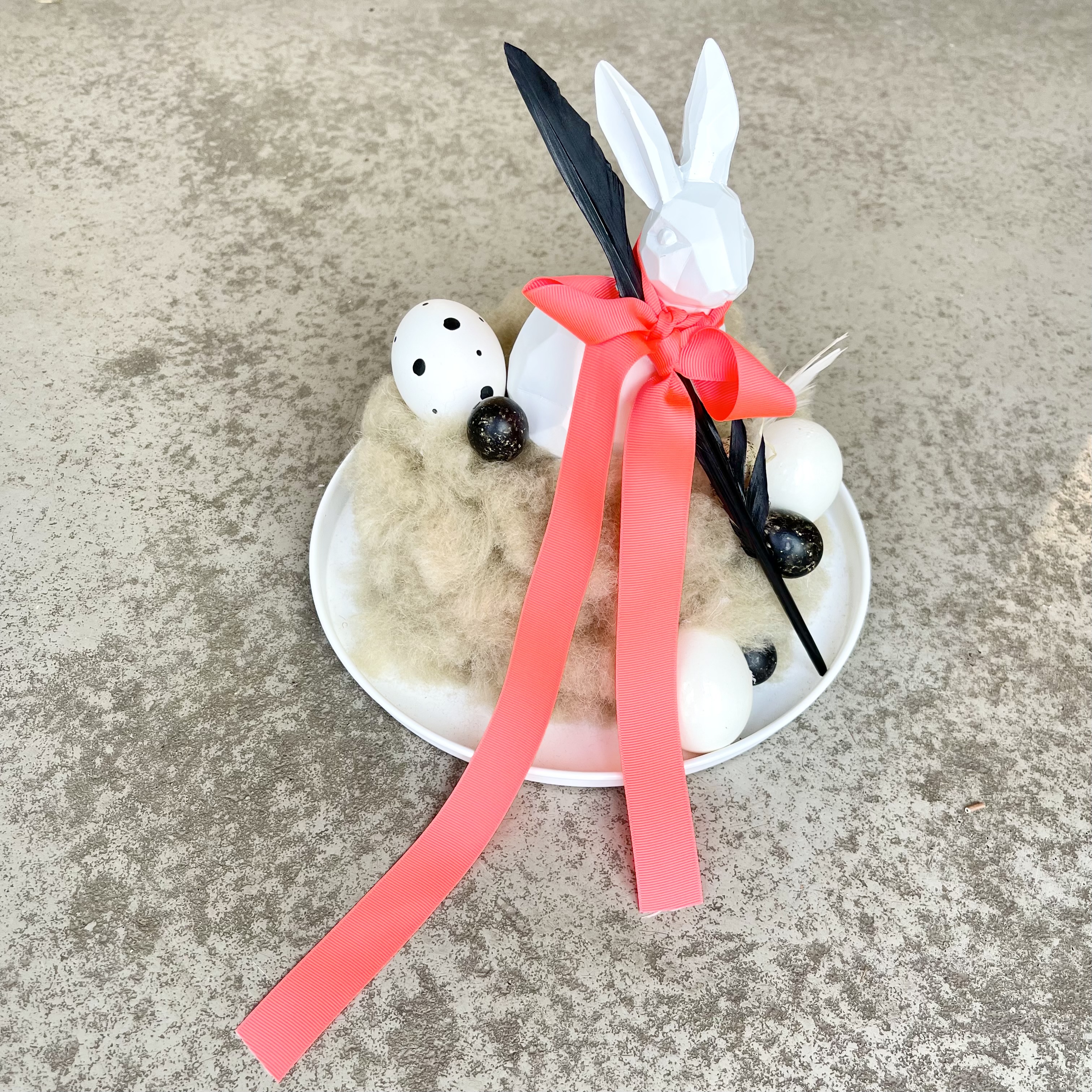 Hasennest Natur/Weiß/Schwarz