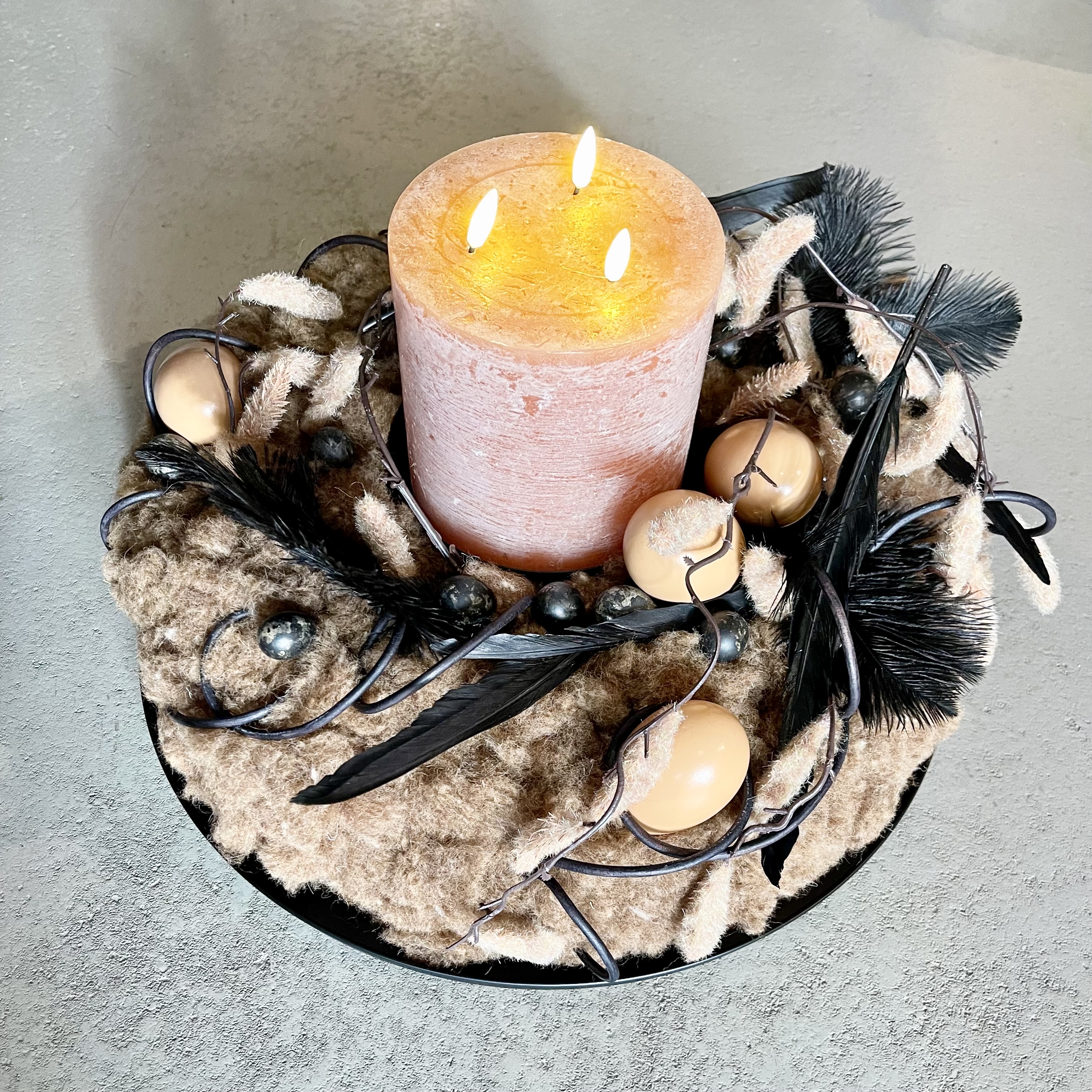 Wollkranz "Krokant" 50cm, braun