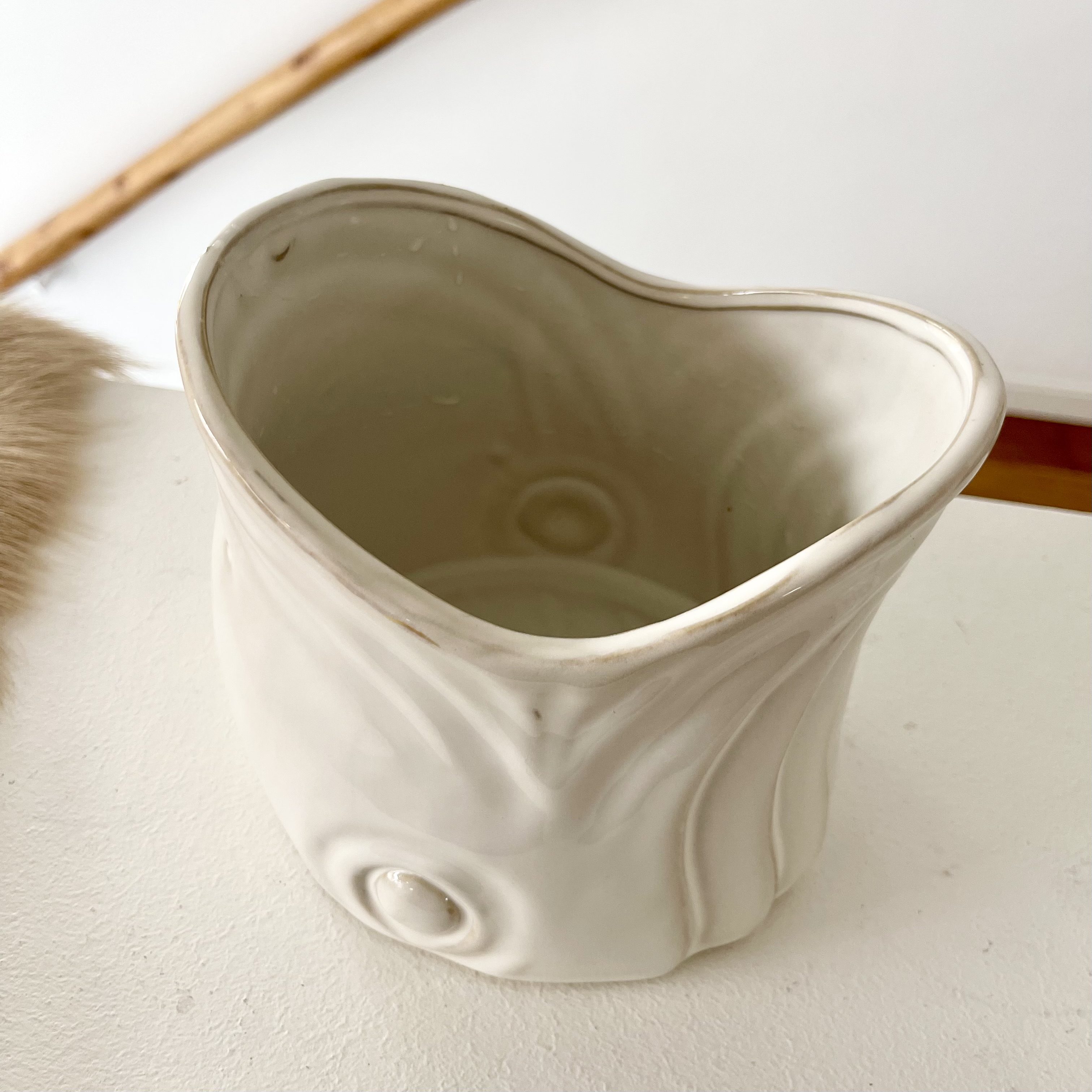 Ker.Kb.Fischk."Ägäis"D16H16,5cm, weiß