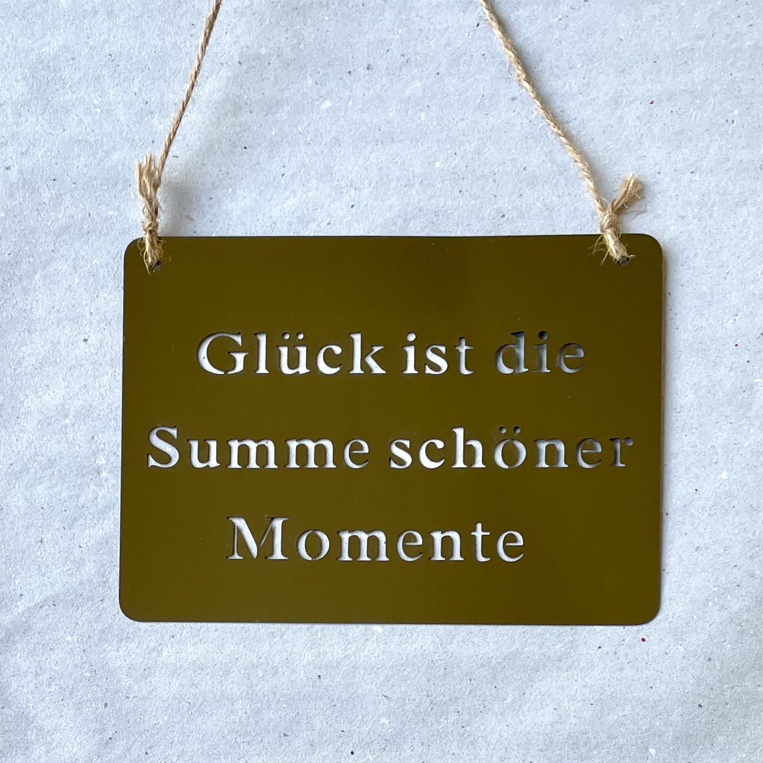MetallSchild "Glück ist die Summe schöner Momente" gold/Spiegel