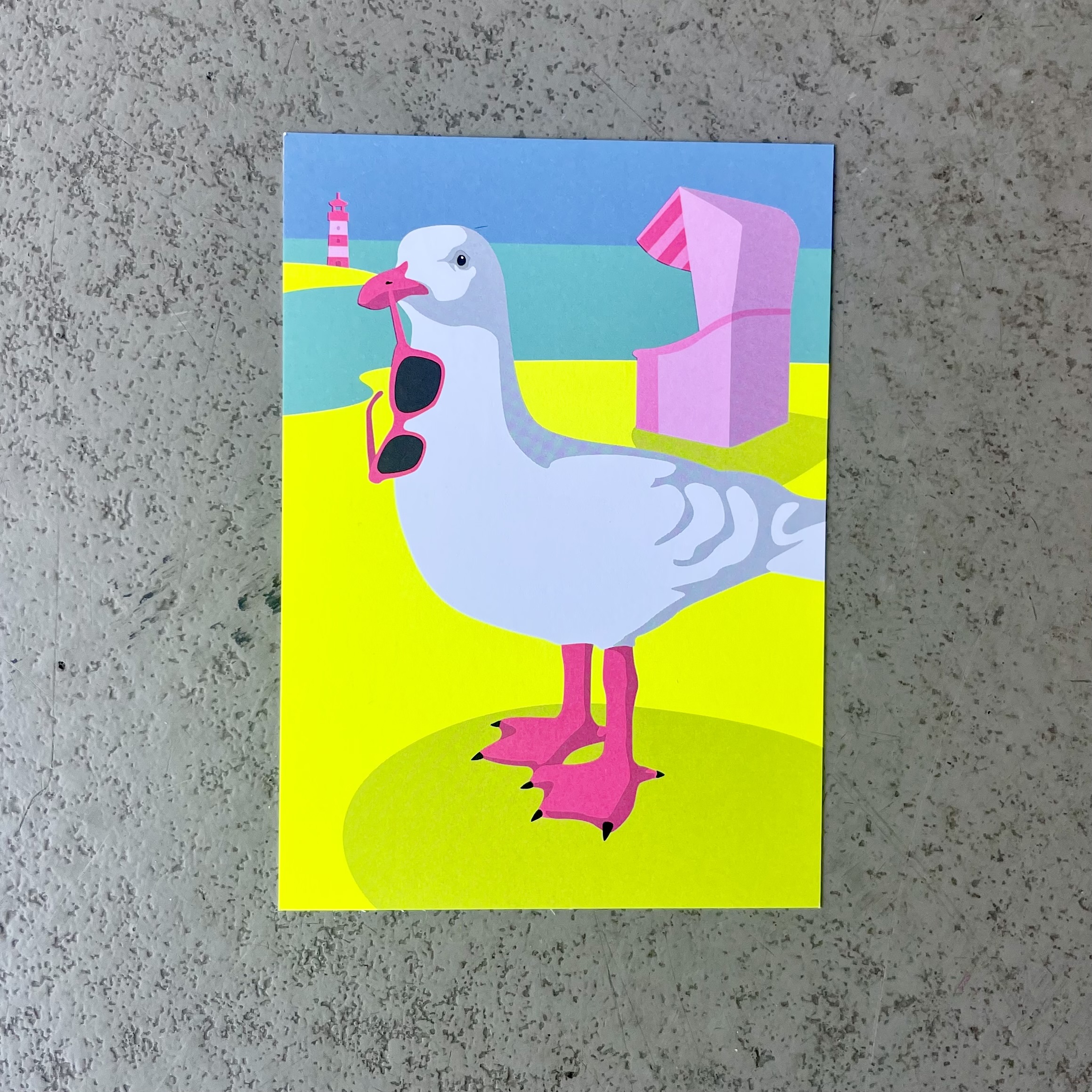 Postkarte luminous Möwe am Strand 10x15cm