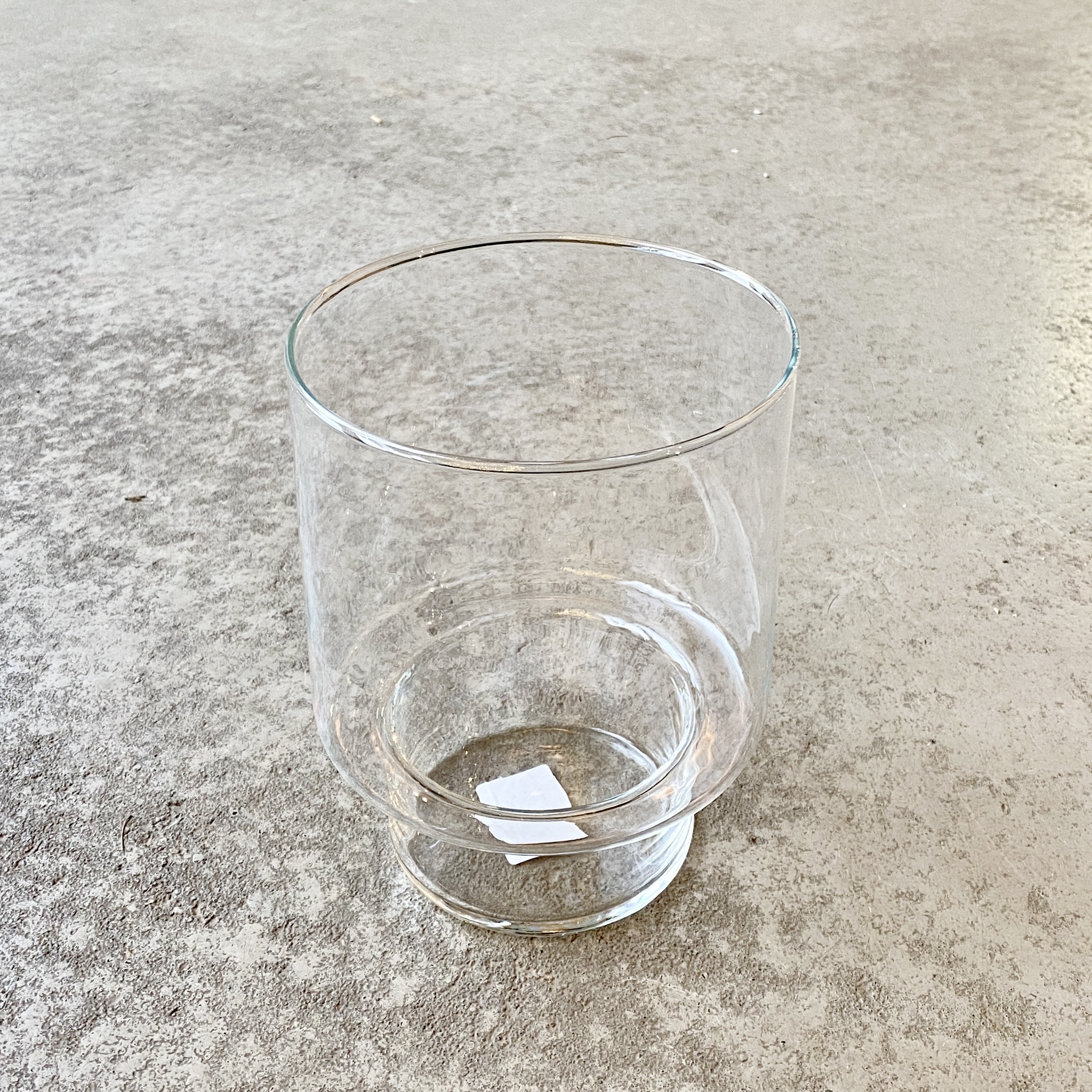 Windlichtglas/Vase "Lirea" mit Sockel , D13cm,klar