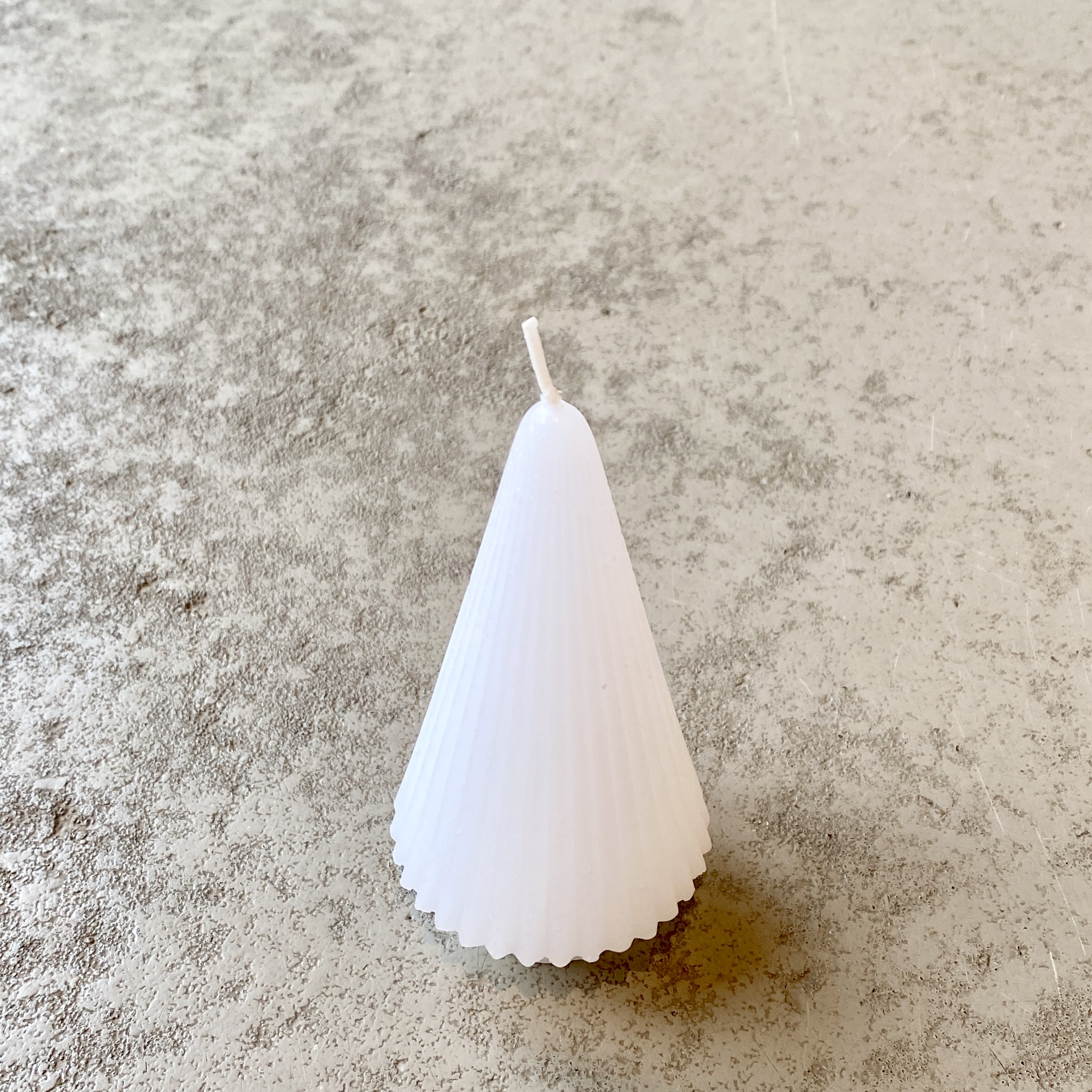 Deko-Kerze Tree Stripe H12cm, weiß