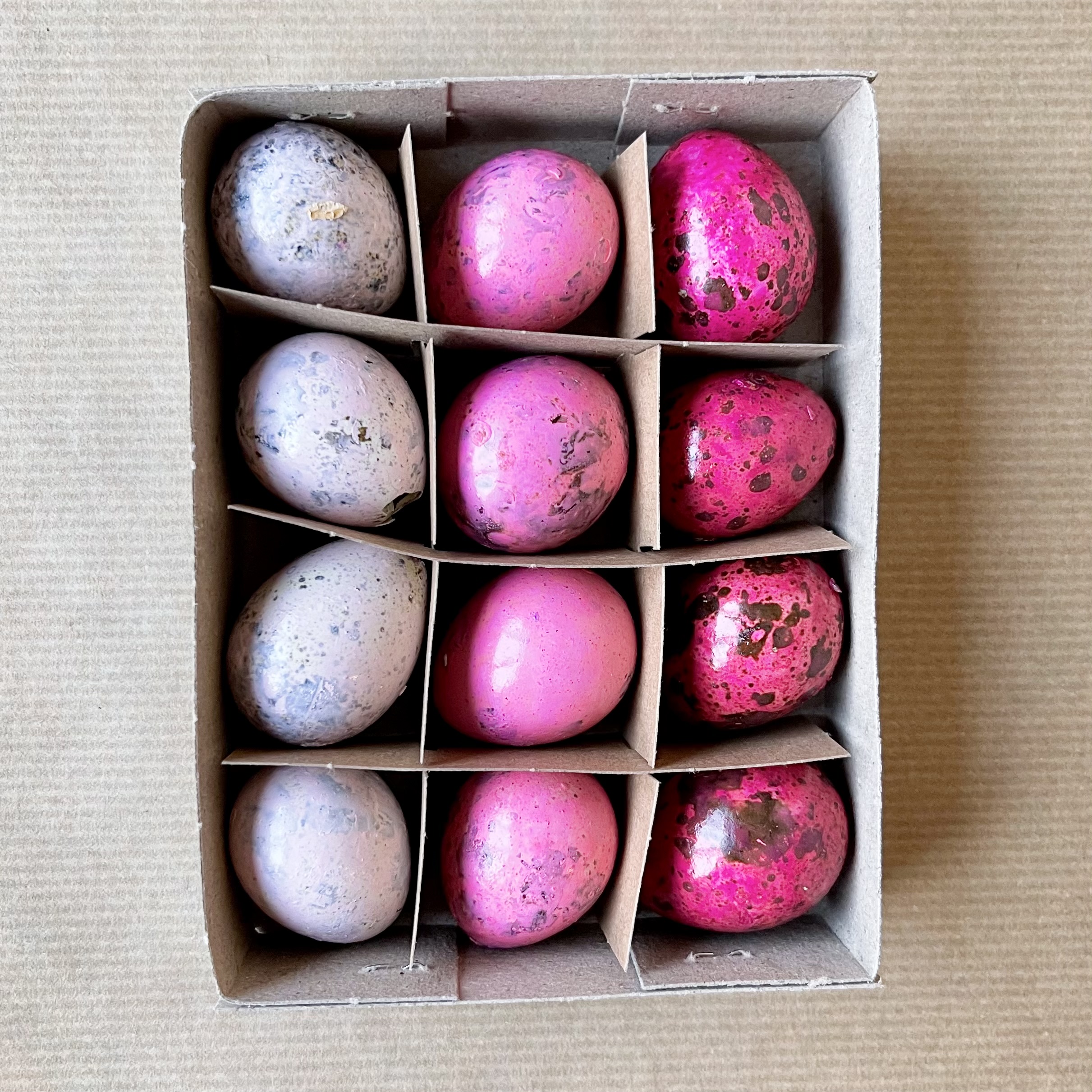 Wachtelei natur"Lack",3F,H3cm,rosa Glanz