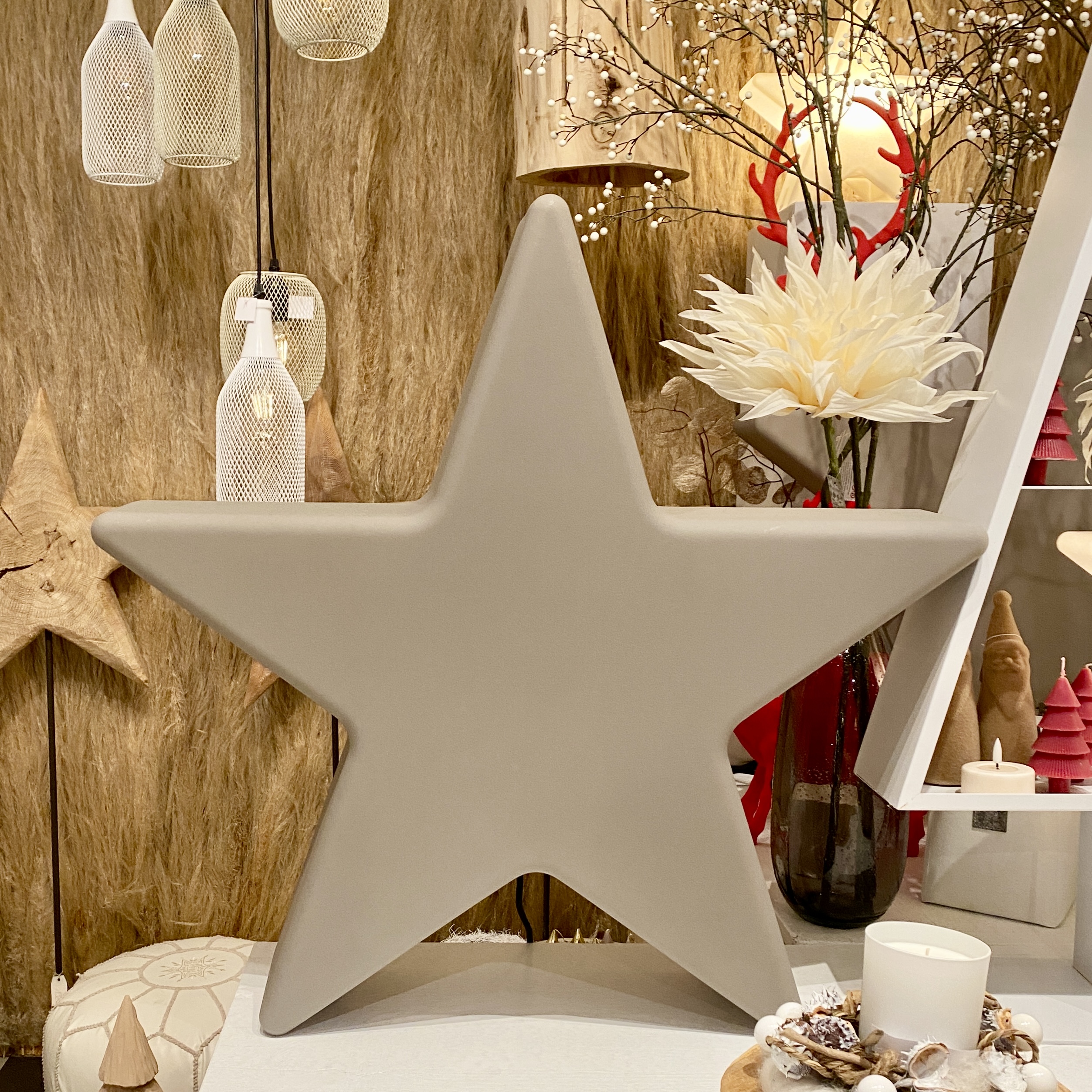 Dekoleuchte "Shinning Star" D60cm, taupe