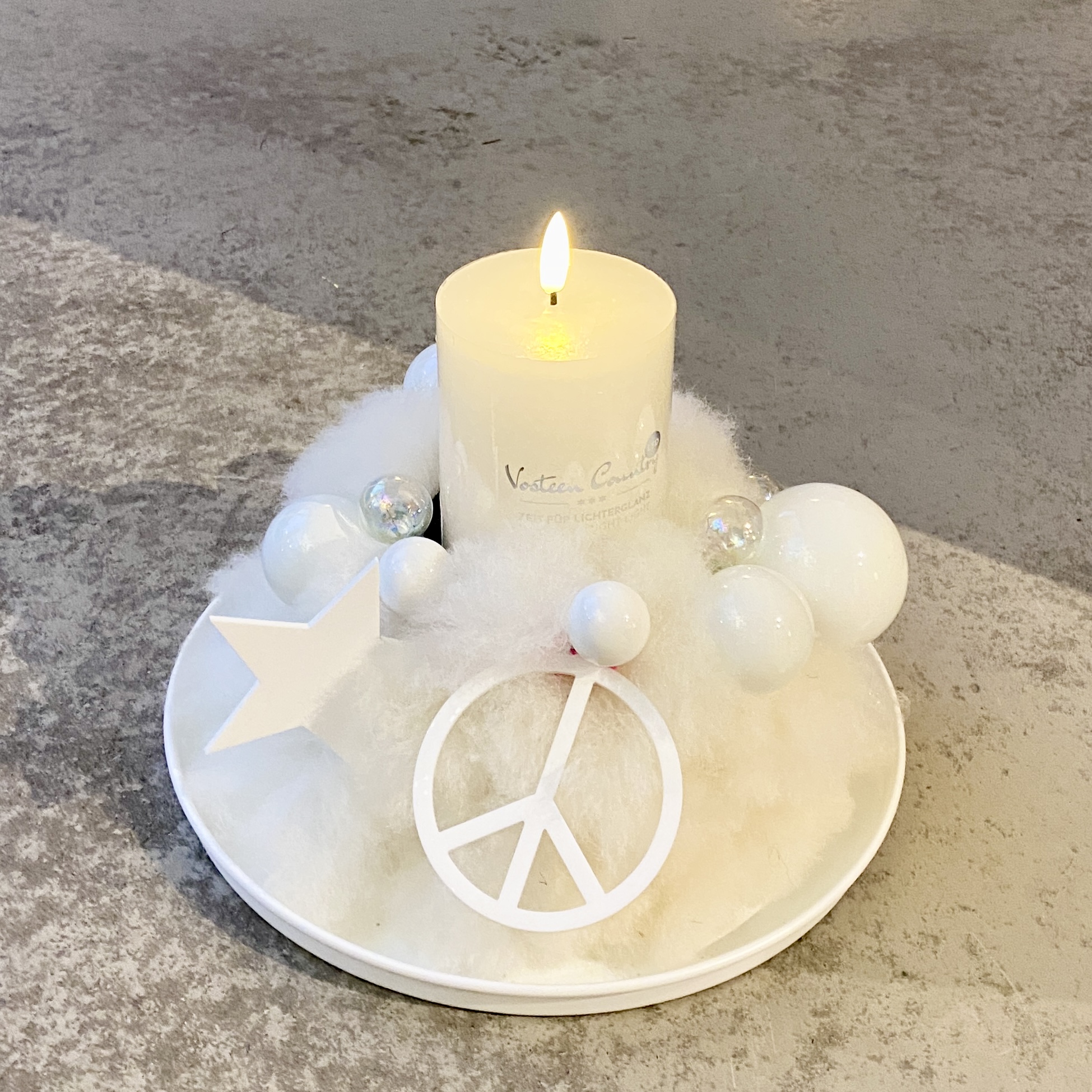 Kleine Winterwolke D25cm, weiß