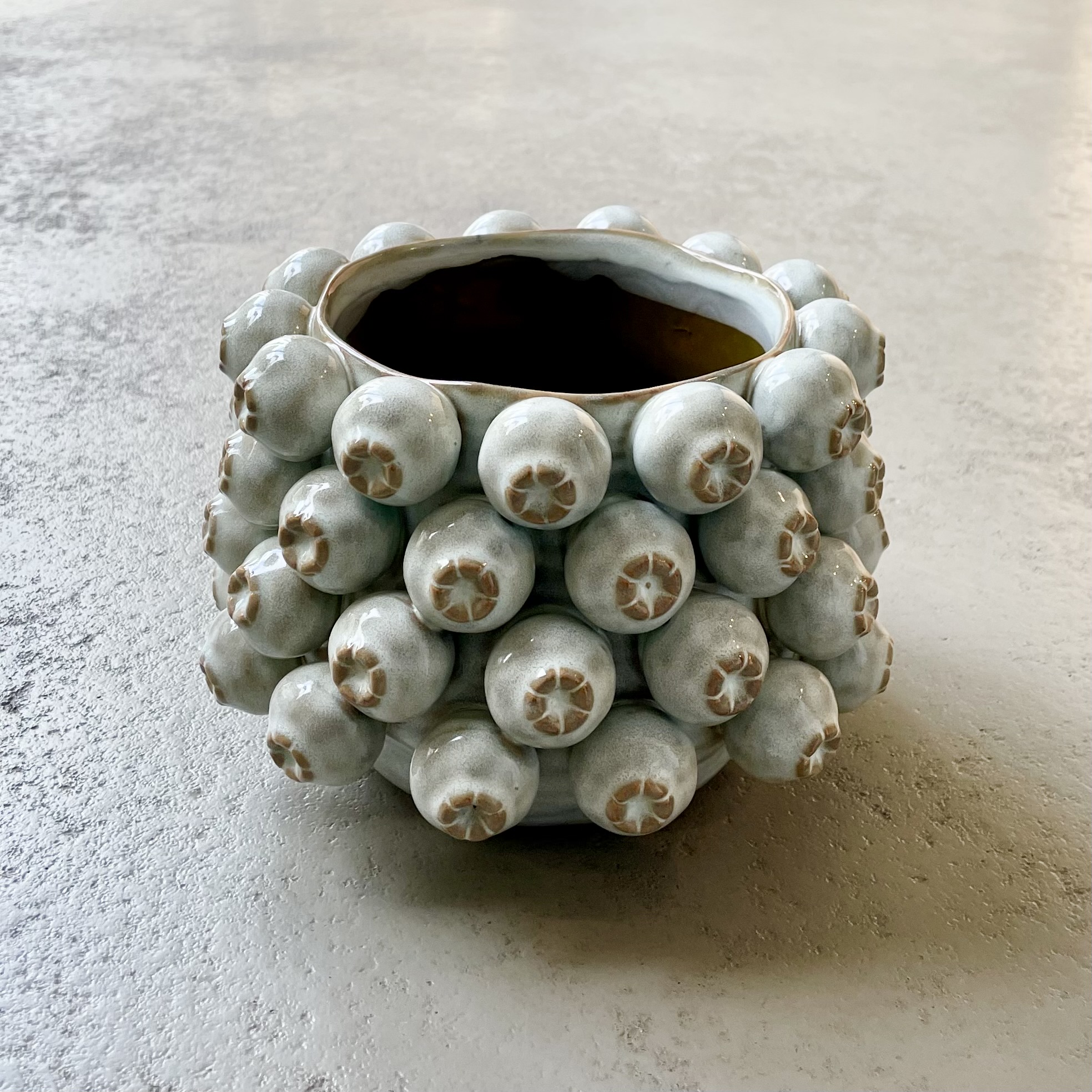 Keramik-Kübel "Mohna" D20cm, H13,5cm, grün