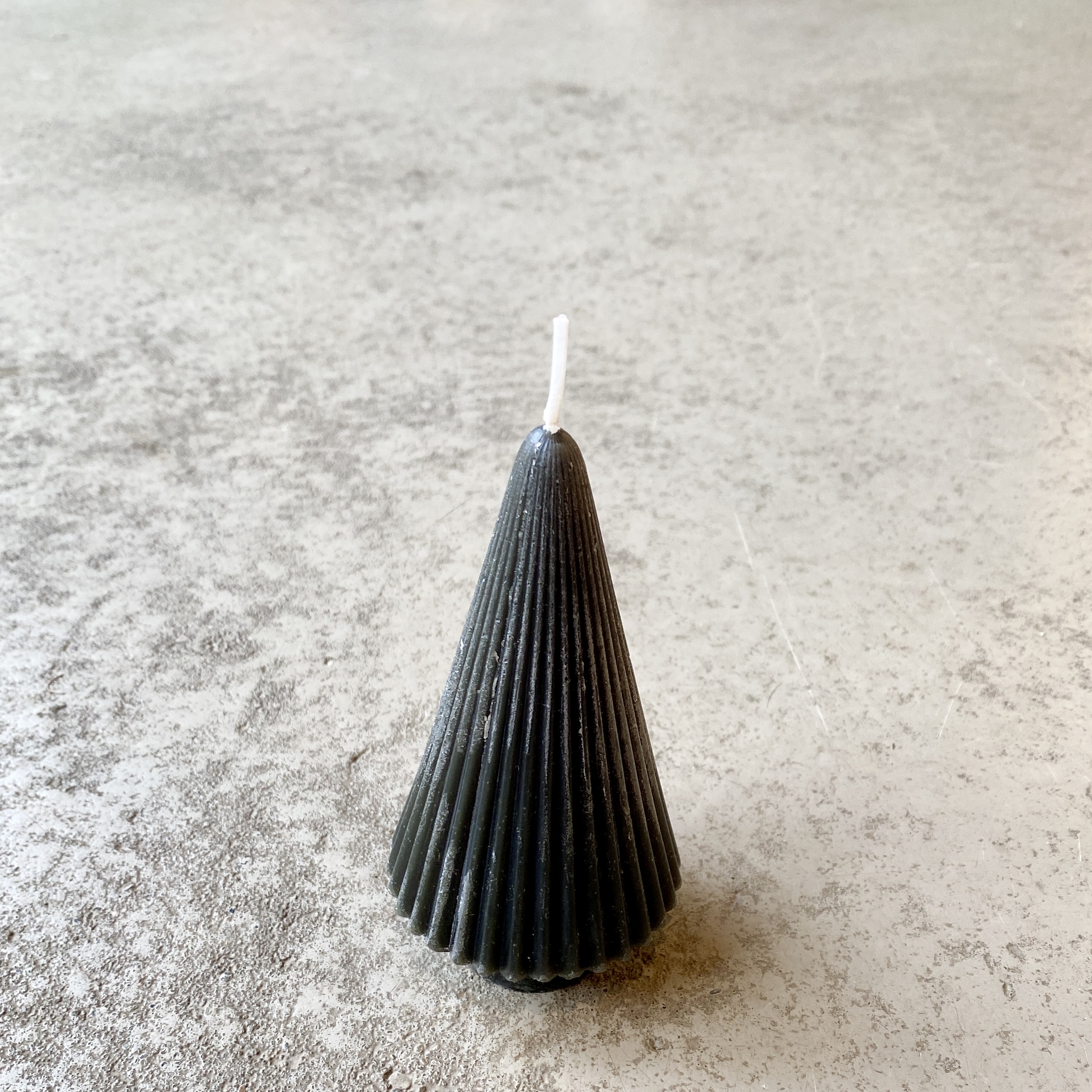 Deko-Kerze Tree Stripe H12cm, anthrazit