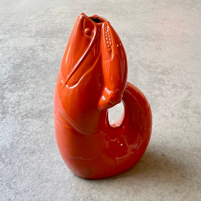 Vase-Madame Crevette "Hummer" H33cm, orangerot