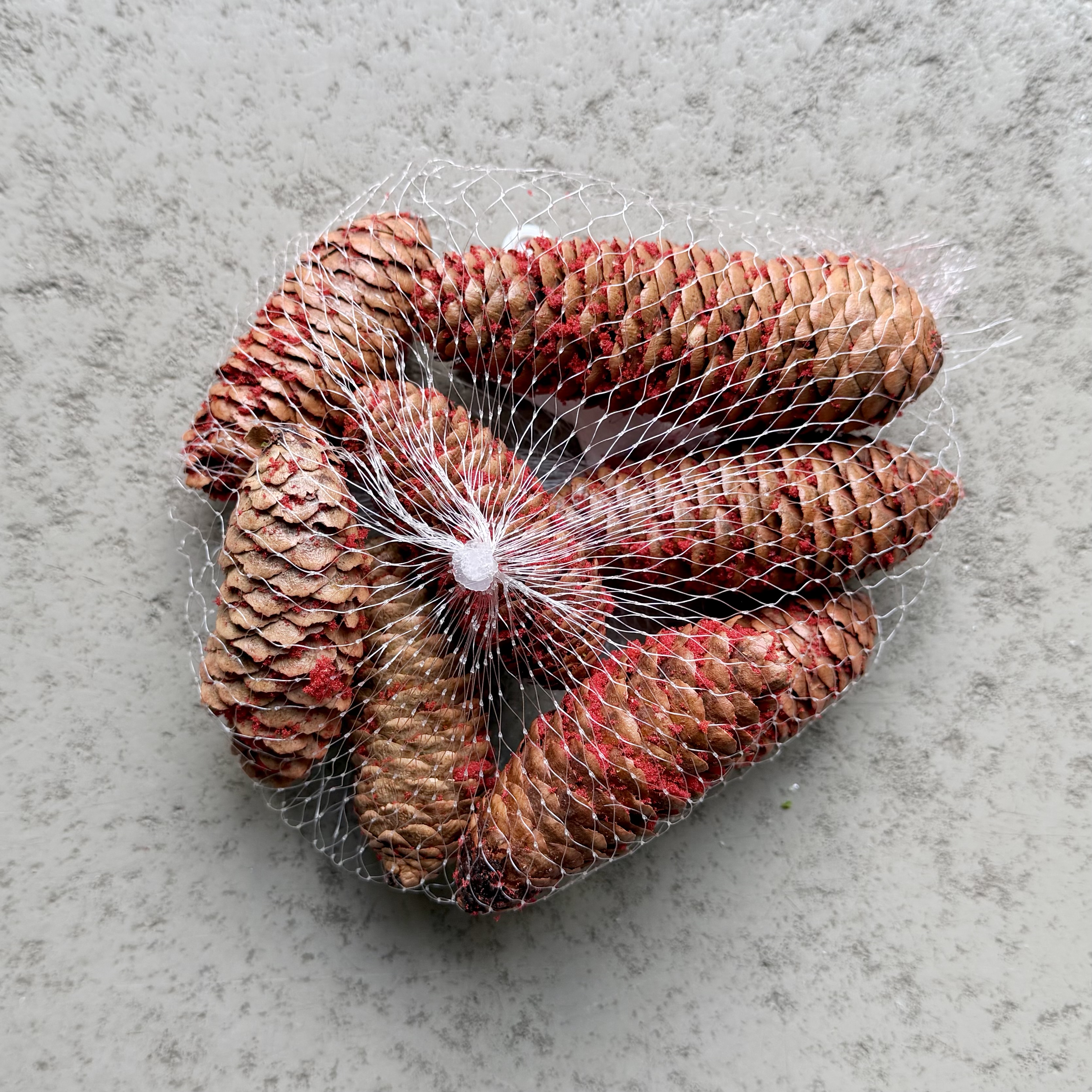 Fichtenzapfen"Ajan"8Netz,8-10cm, rot