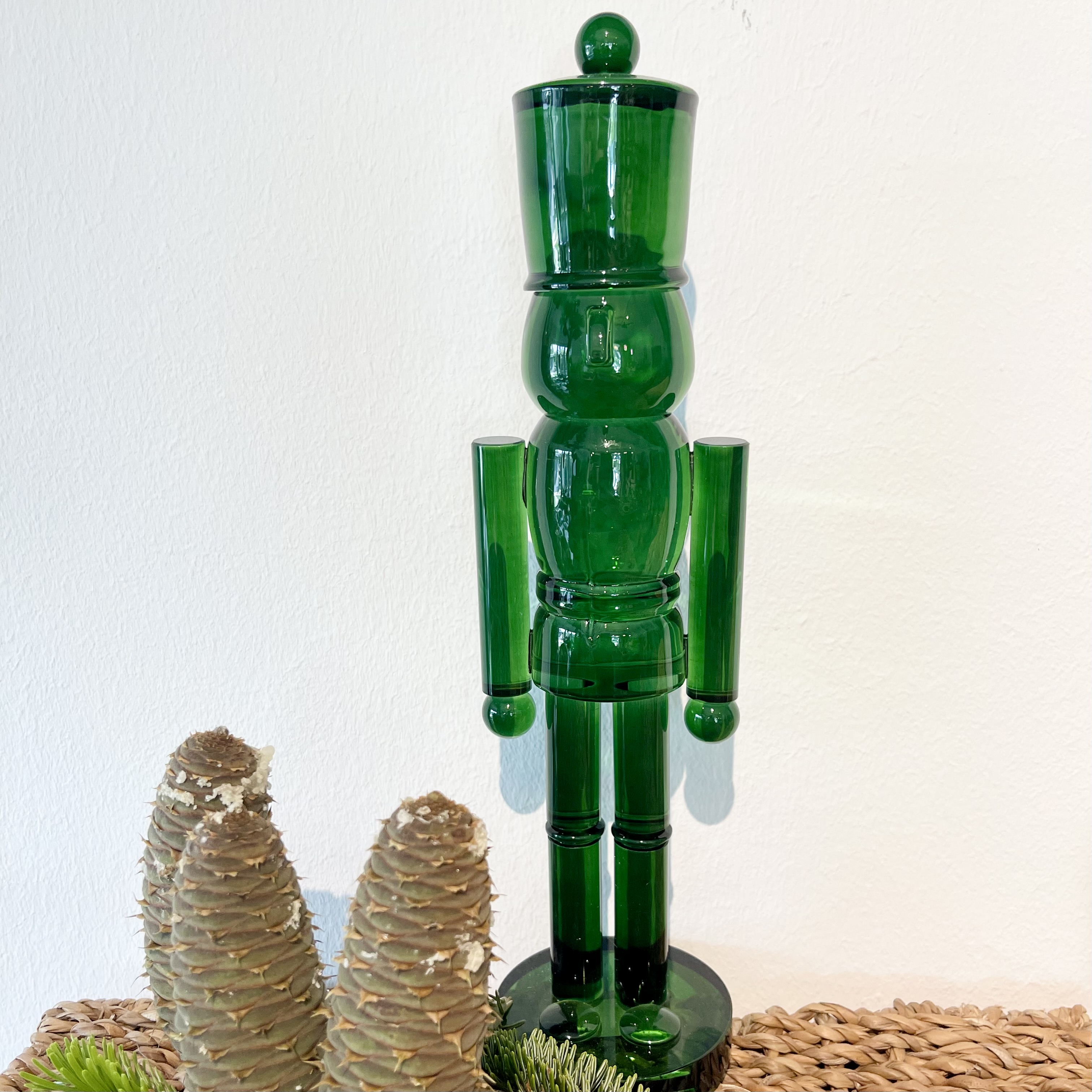 Gl. Nusskn. "Saide" D8 H32cm, grün