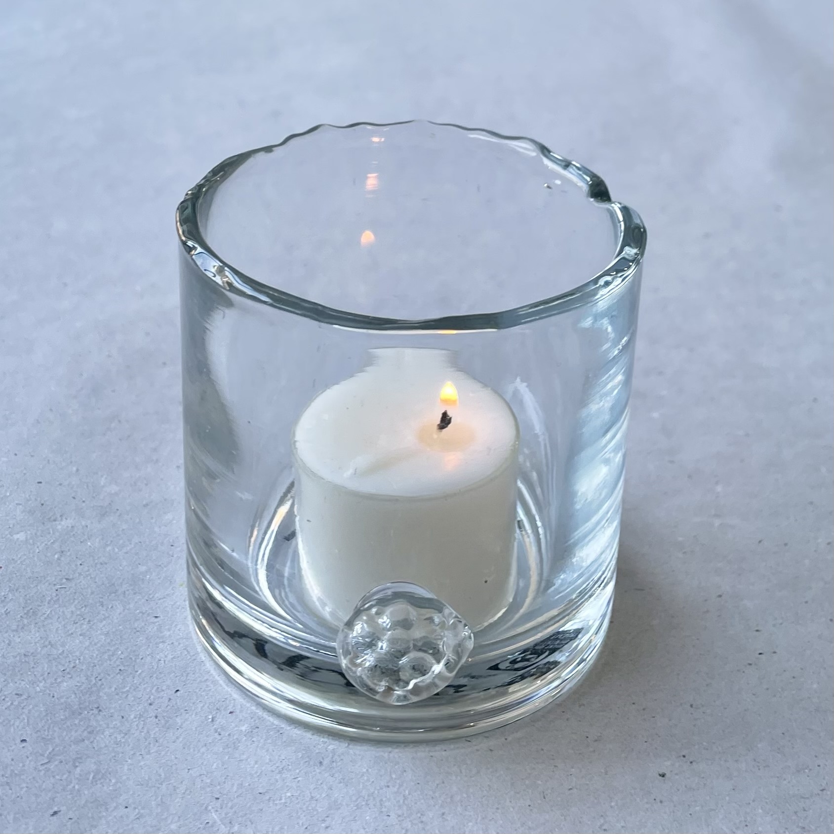 Glas Zylinder mit Boden H7cm, klar-organic
