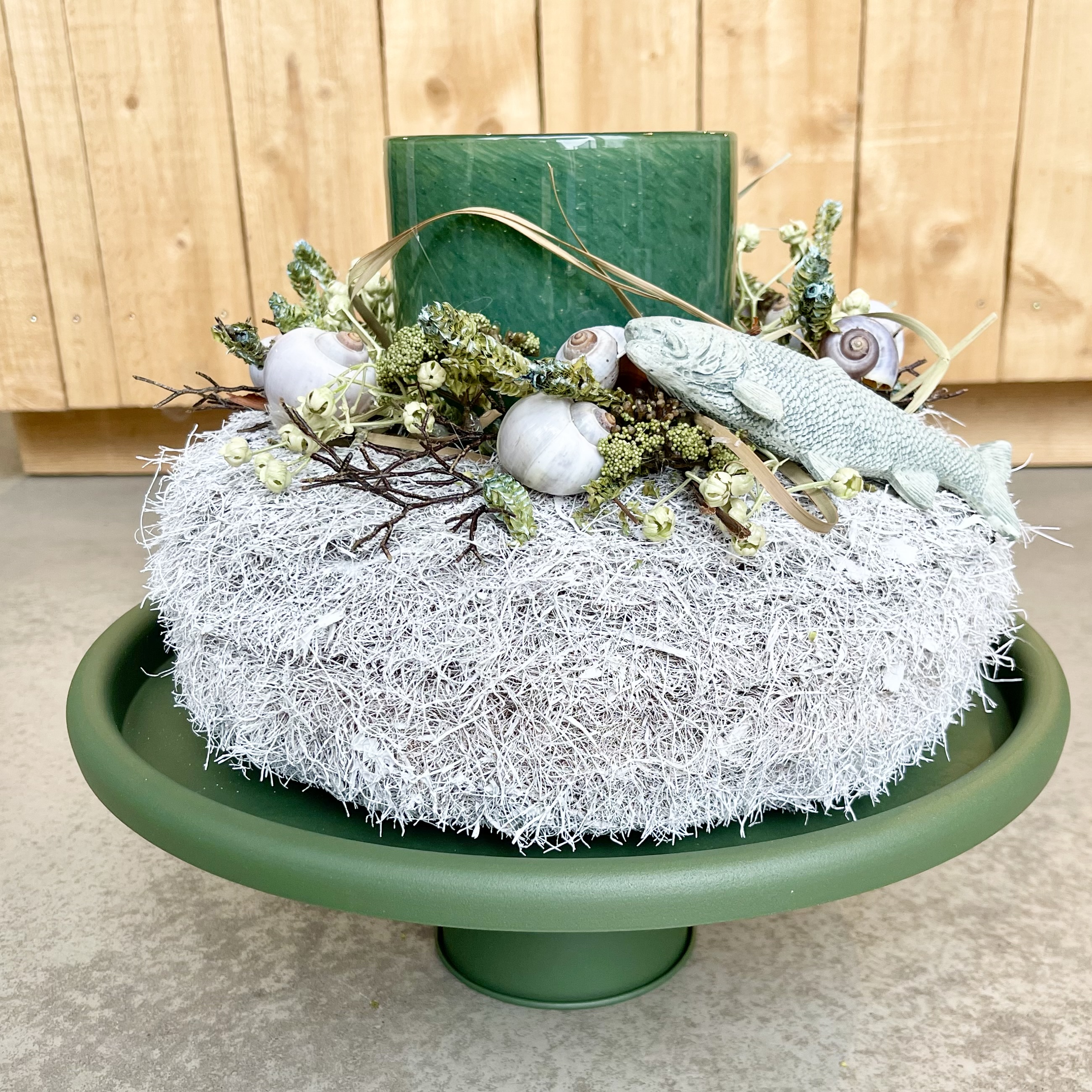 Kokoskranz Grün Weiß