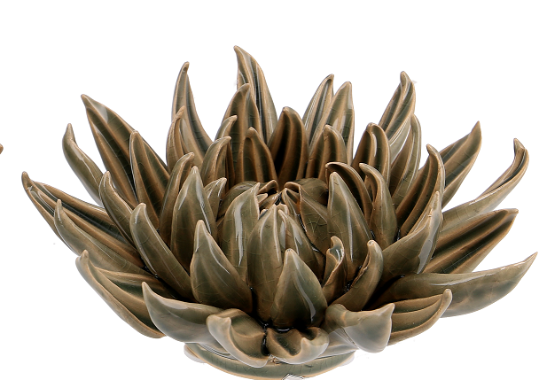 Keramik Blume "M" Dunkelgrün