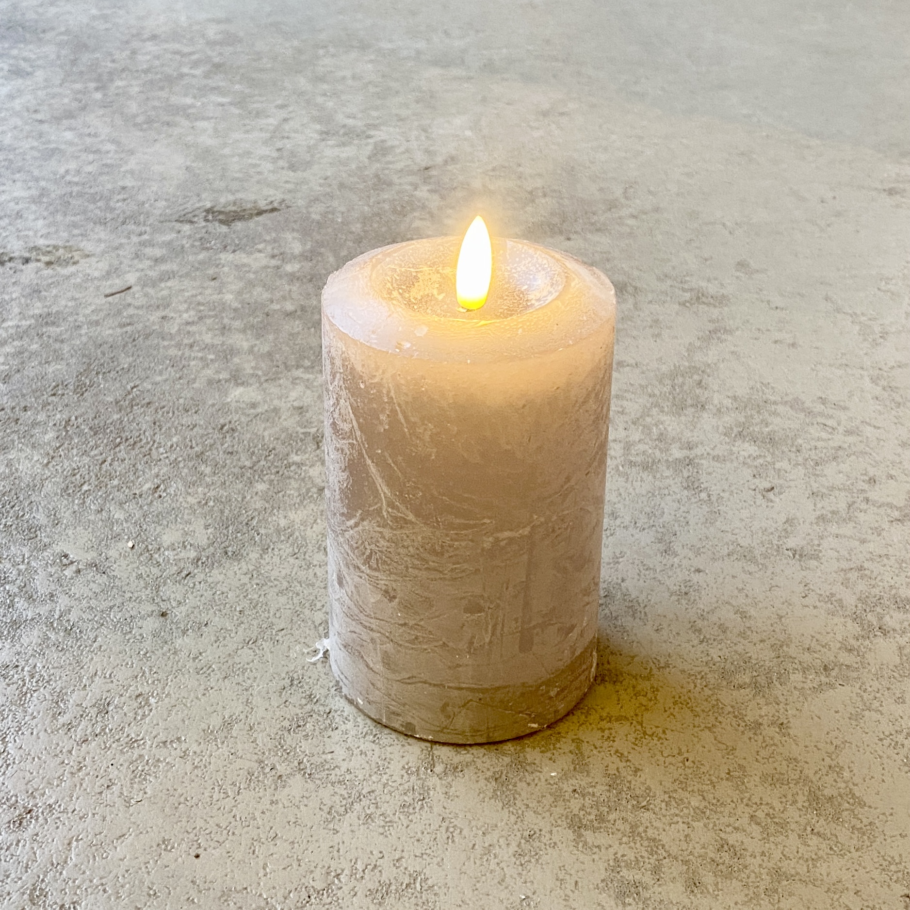 LED-Echtwachskerze, H12cm, dunkelgrau