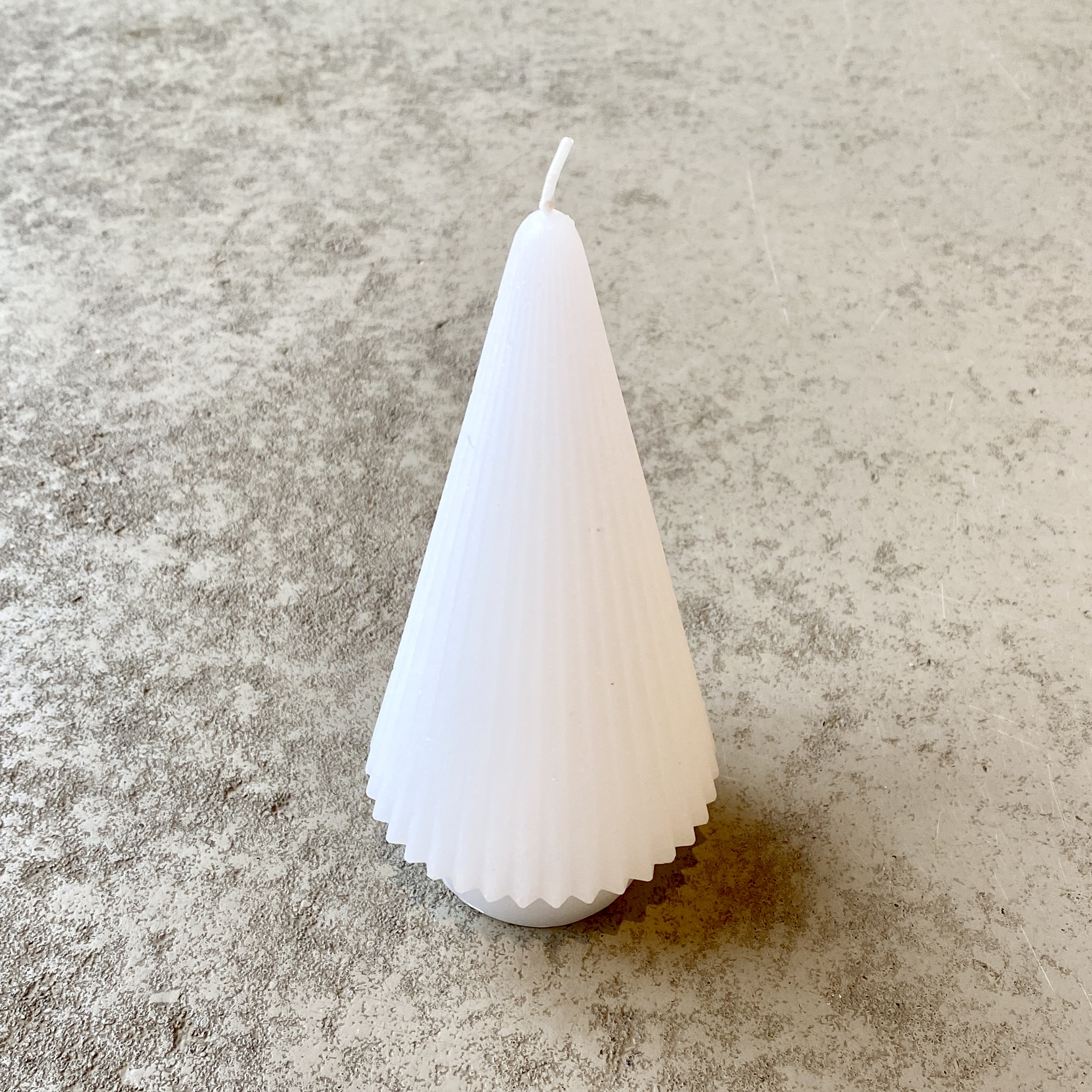 Deko-Kerze Tree Stripe H18cm, weiß