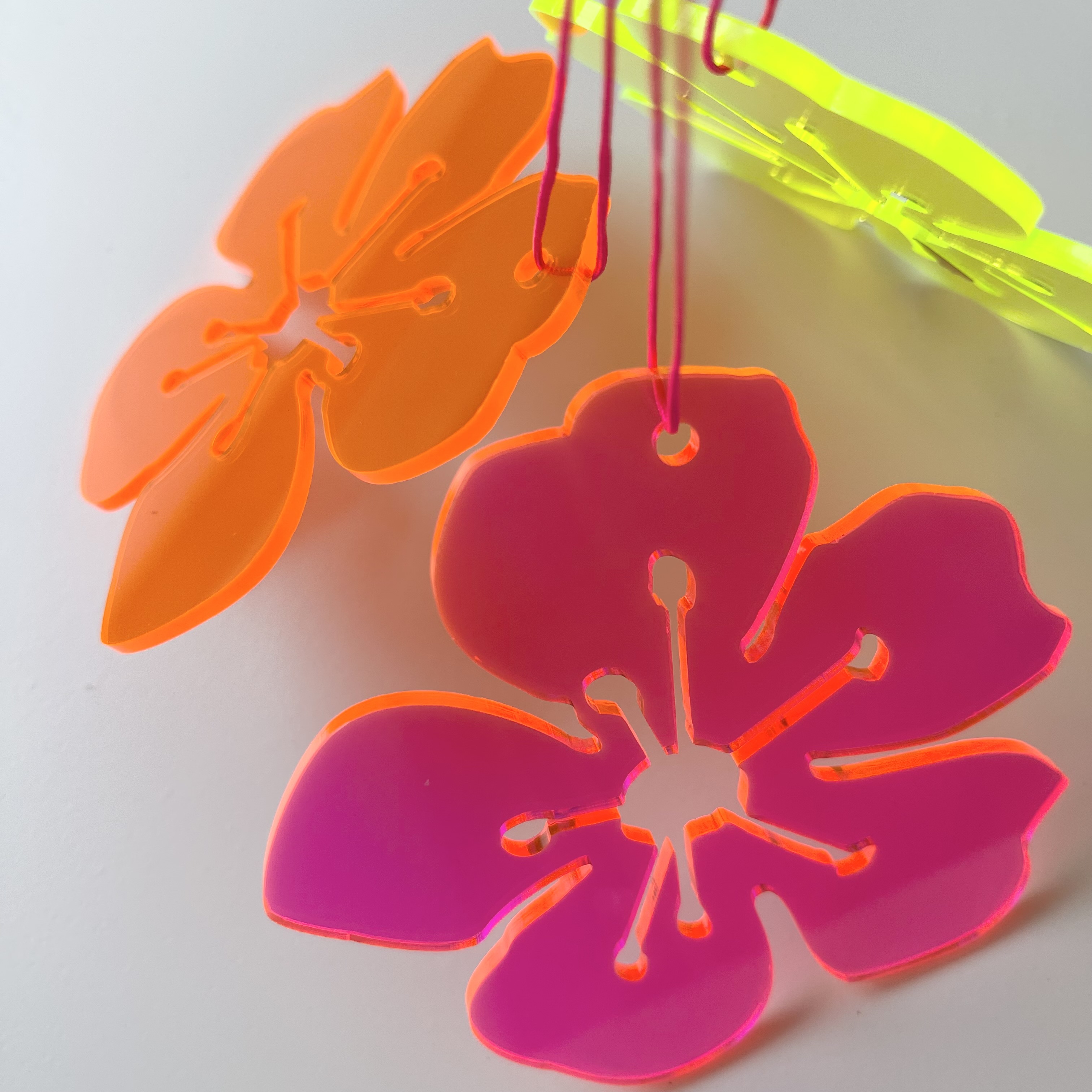 Hänger Orchidee Hawaii 9cm Neon Orange