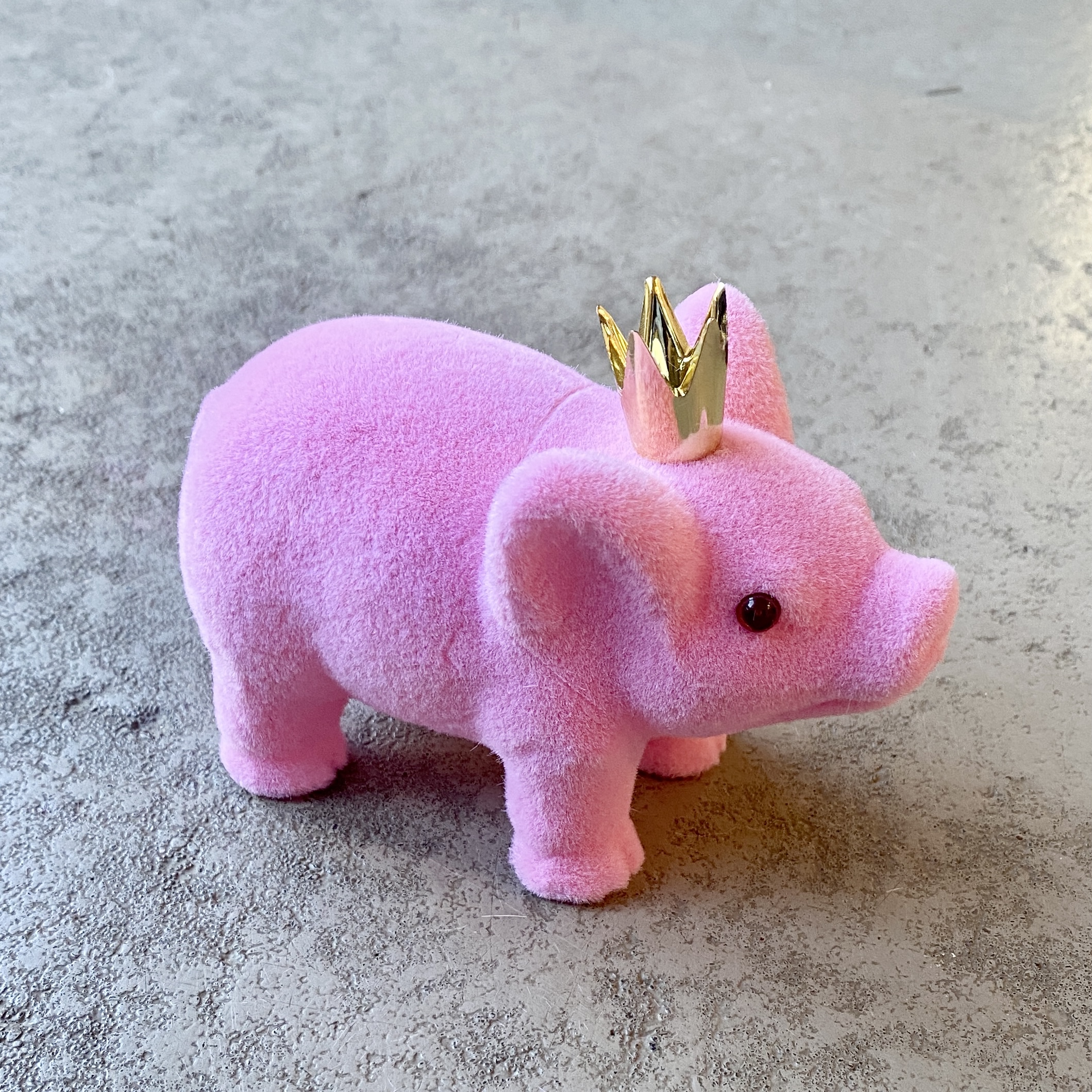 Kst. Schwein "Tasko" mit Krone H12cm, rosa